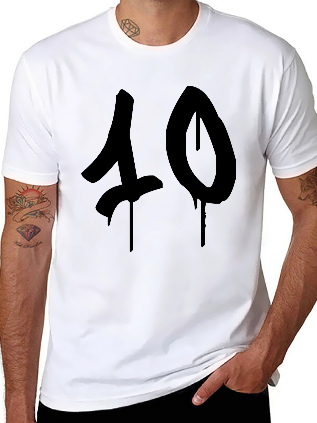 Mens Black 40 Graphic T-Shirt