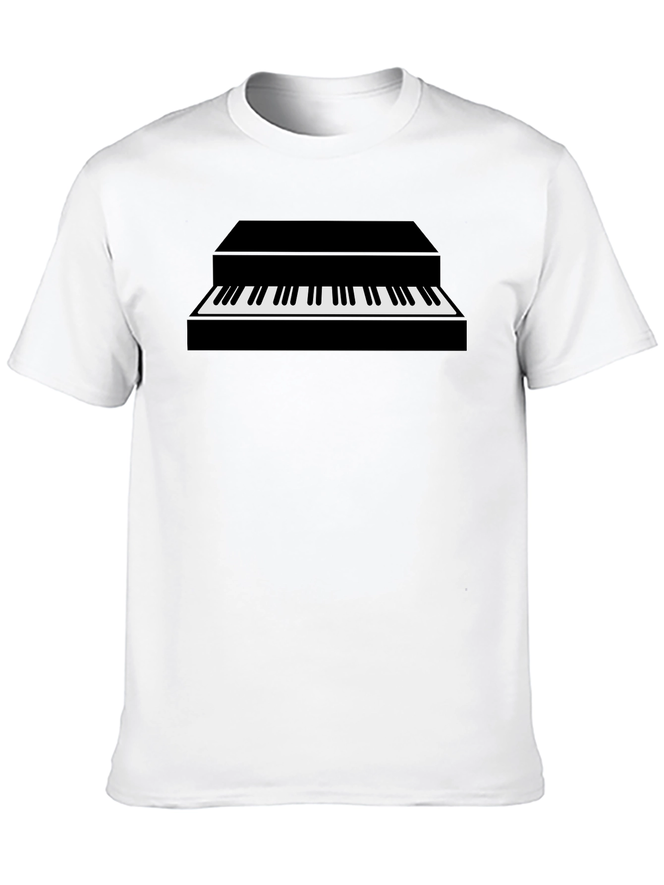 Piano Graphic Black Tee - Music Lovers Gift