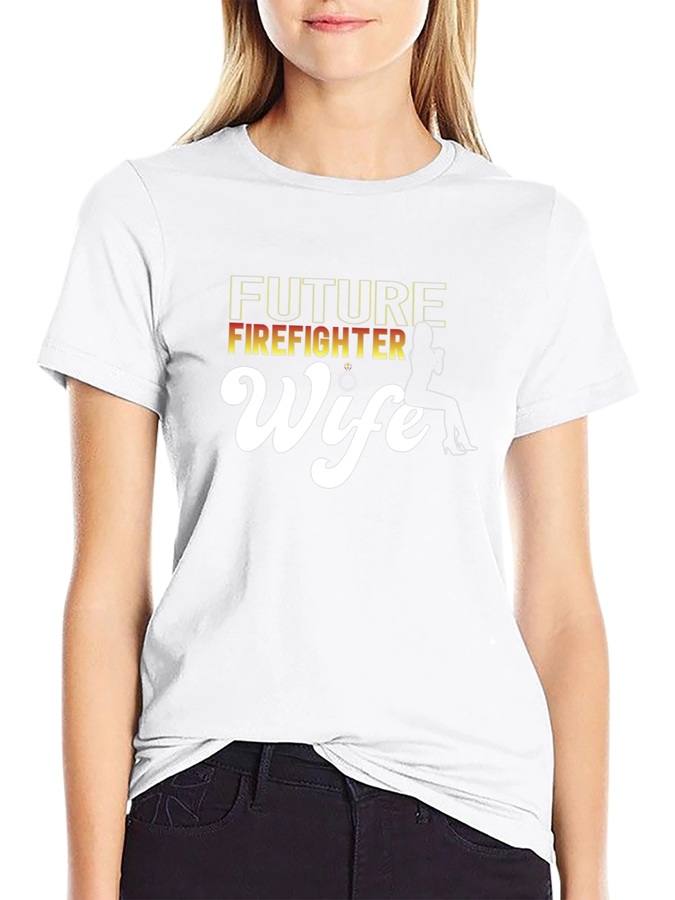 Future Firefighter Wife Black Graphic Tee
