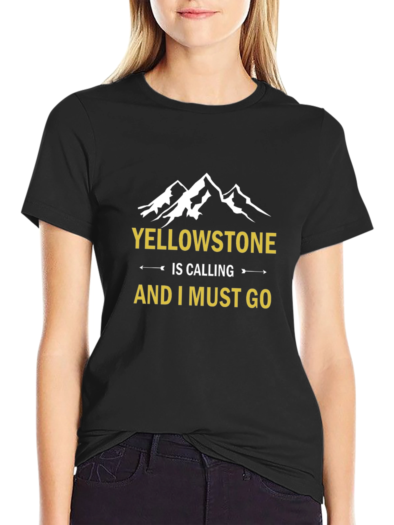 Yellowstone Calling Black Graphic Tee