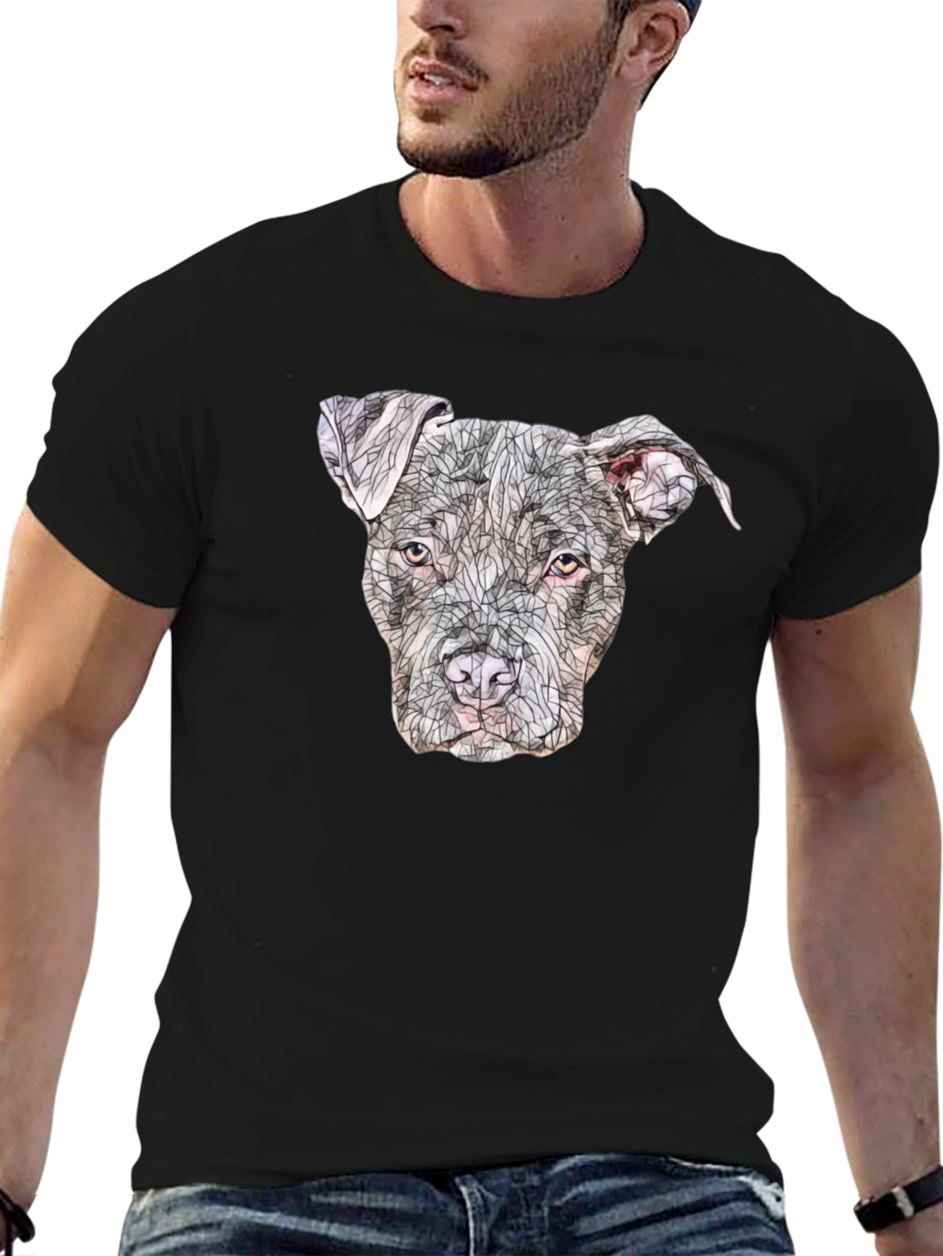 Pitbull Dog Graphic T-Shirt - Unisex Black Tee