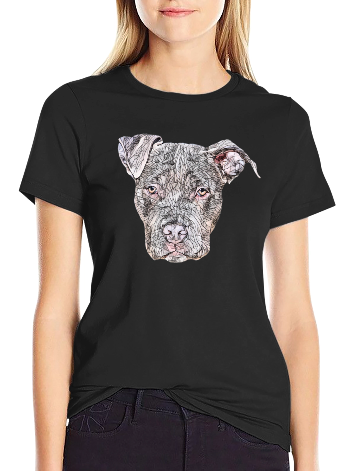 Pitbull Dog Graphic T-Shirt - Unisex Black Tee