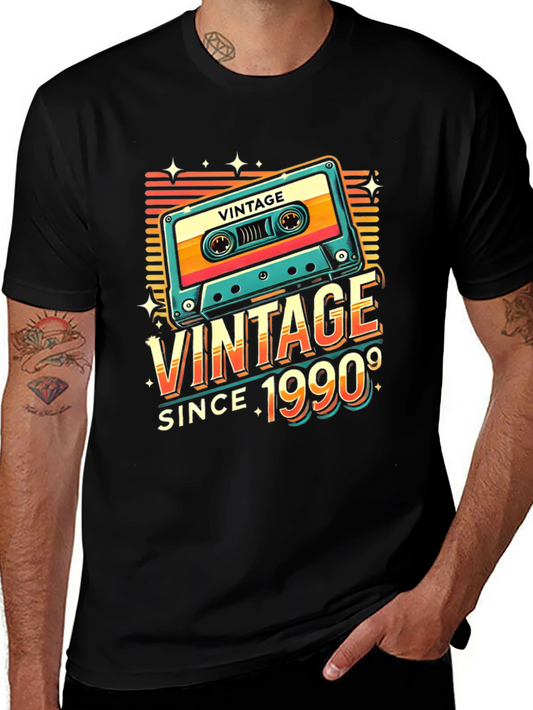 Vintage Since 1990 Cassette Tape Graphic T-Shirt