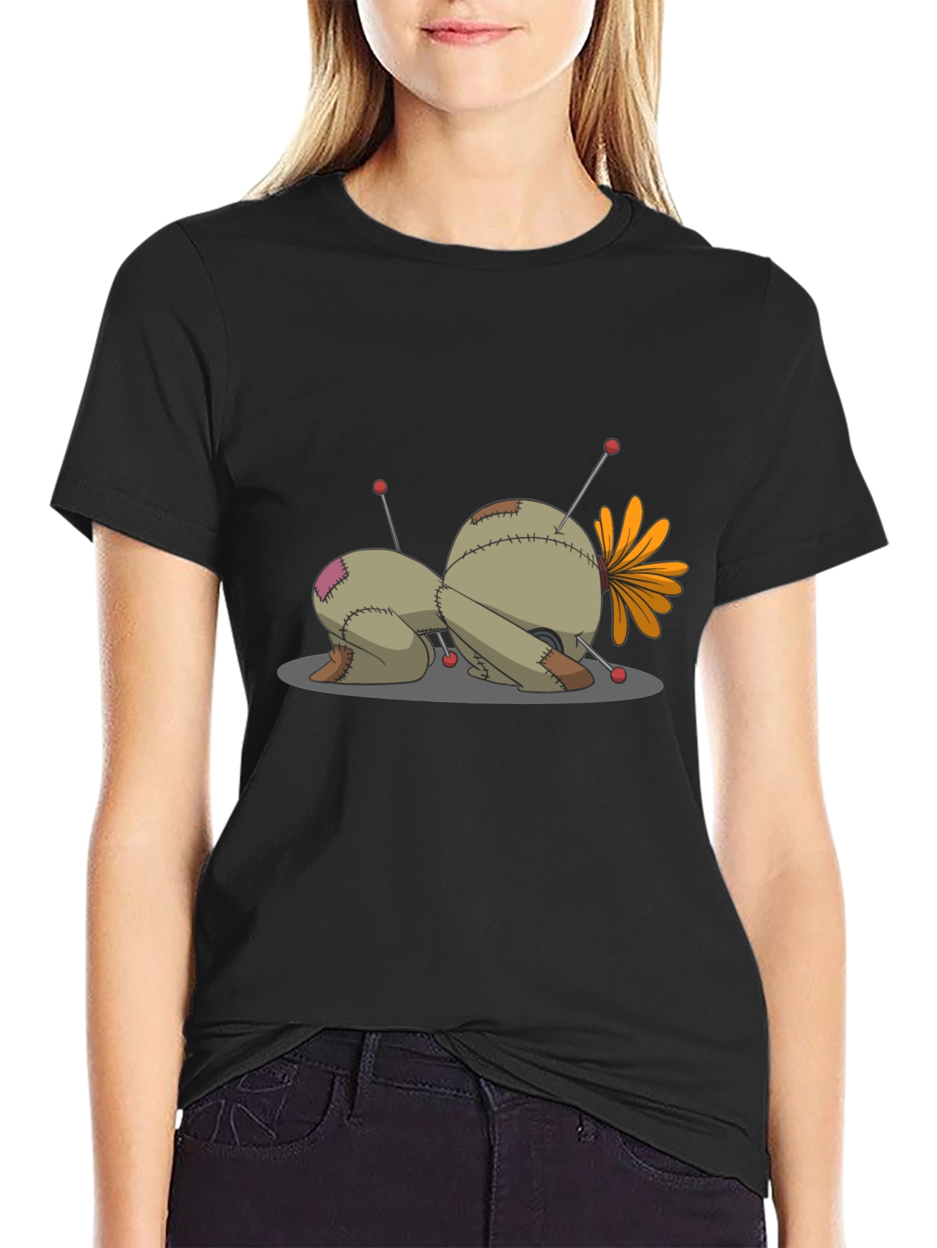 Voodoo Doll Graphic Tee - Unisex Black T-Shirt