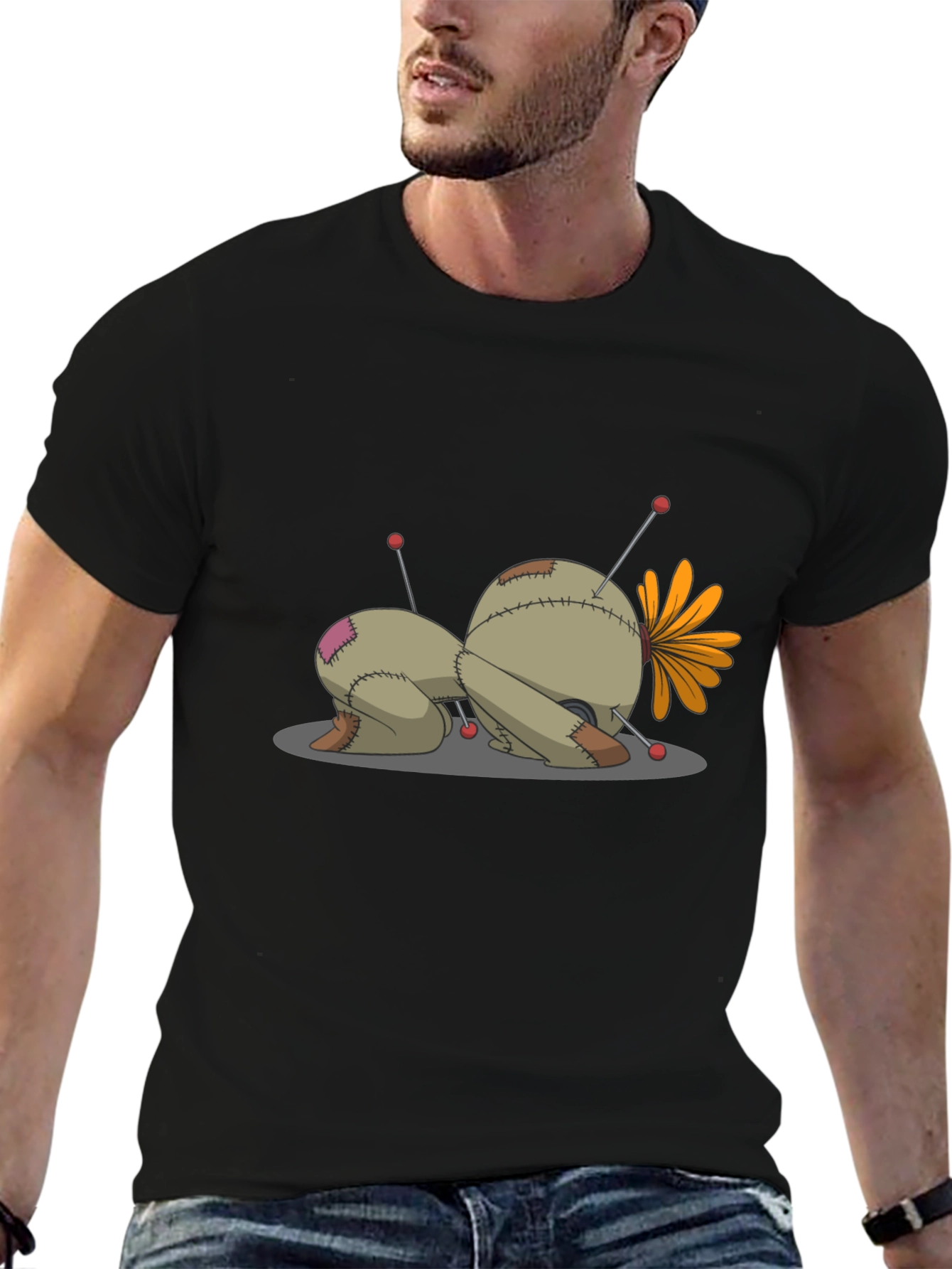 Voodoo Doll Graphic Tee - Unisex Black T-Shirt