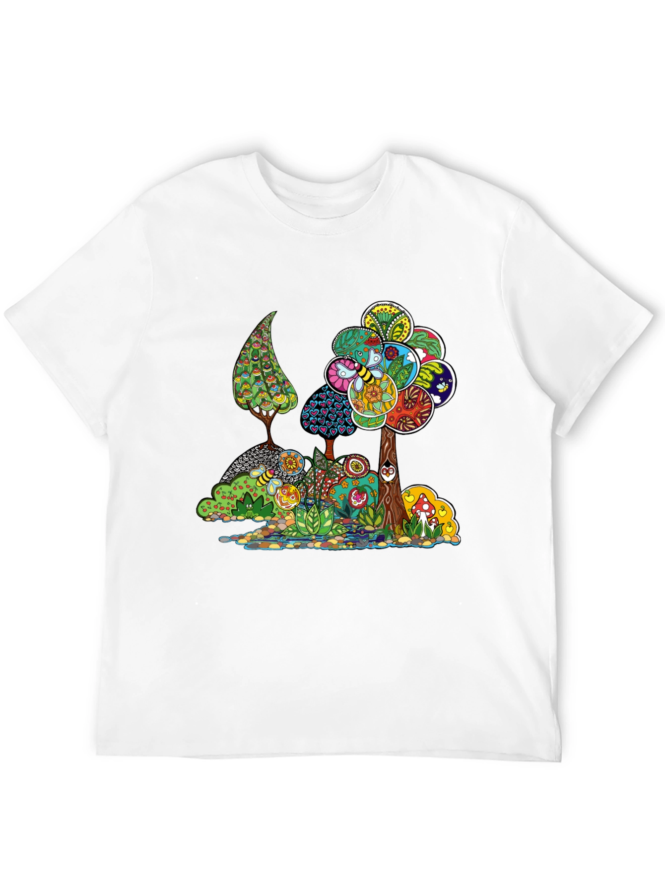 Psychedelic Tree Graphic Black T-Shirt