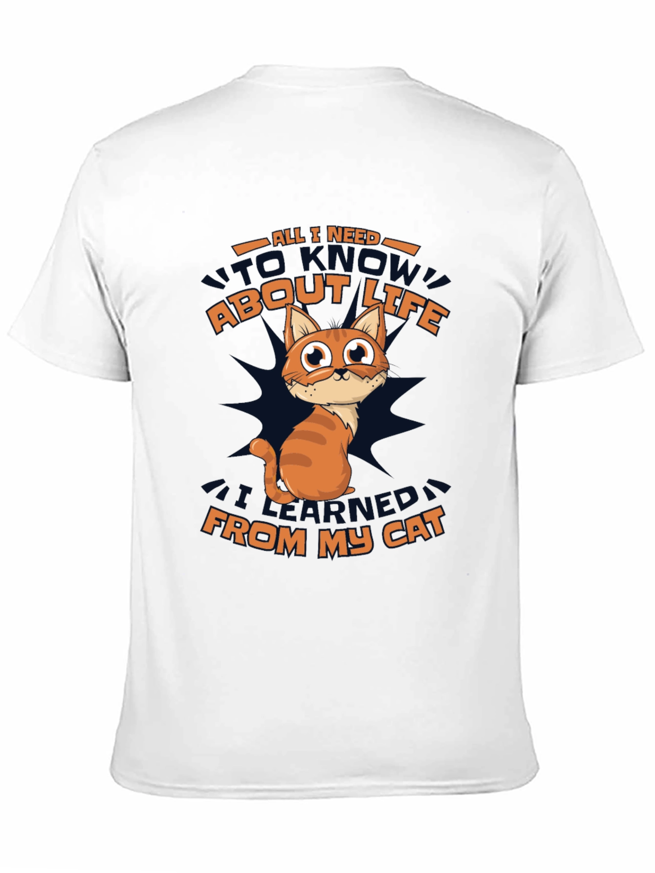 Funny Cat Wisdom Black T-Shirt