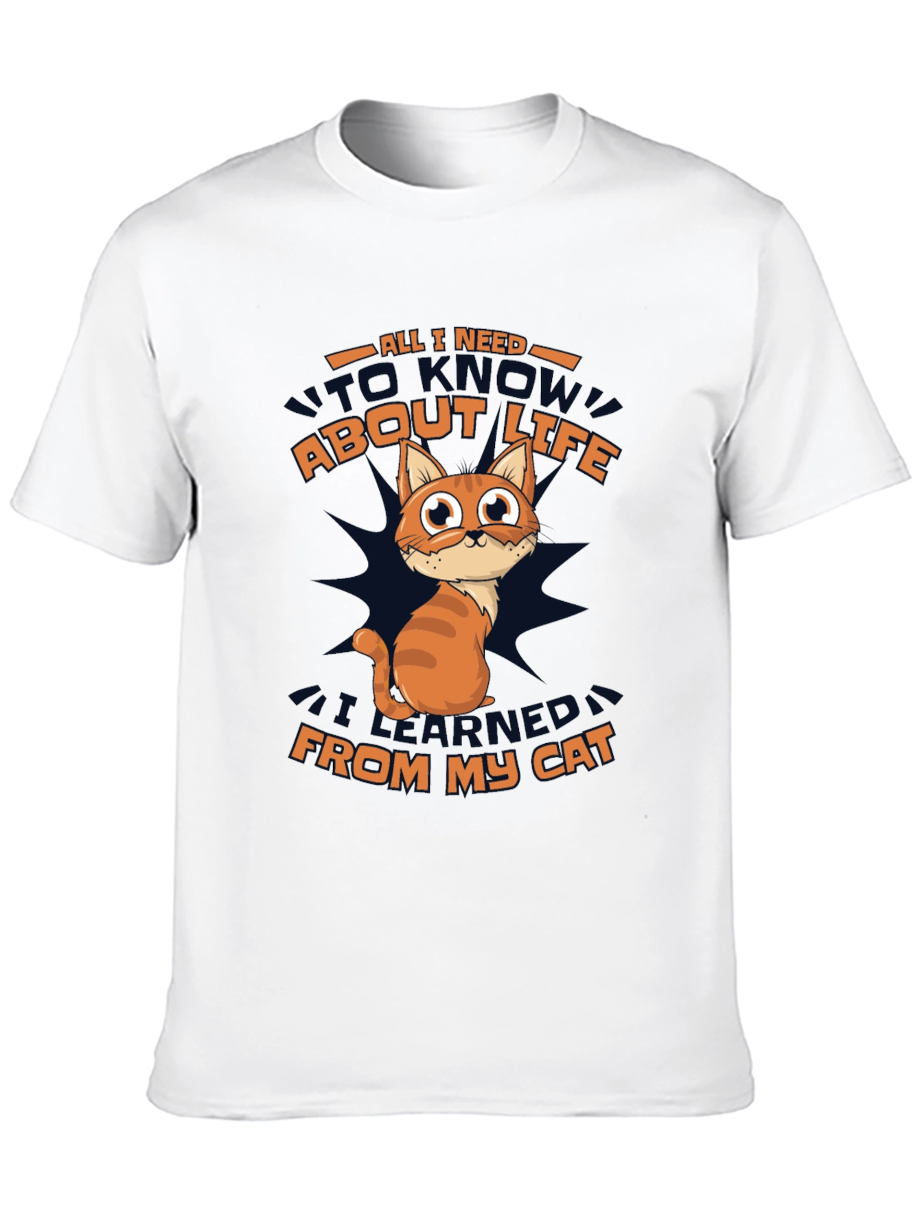Funny Cat Wisdom Black T-Shirt