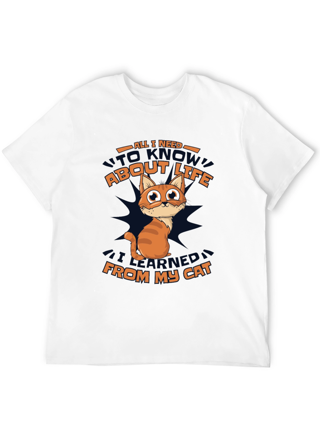 Funny Cat Wisdom Black T-Shirt