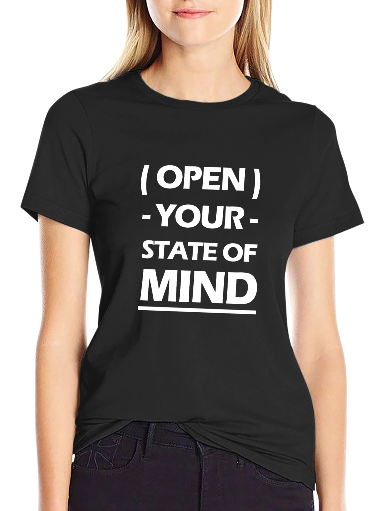 Open Your State of Mind Black Graphic Tee