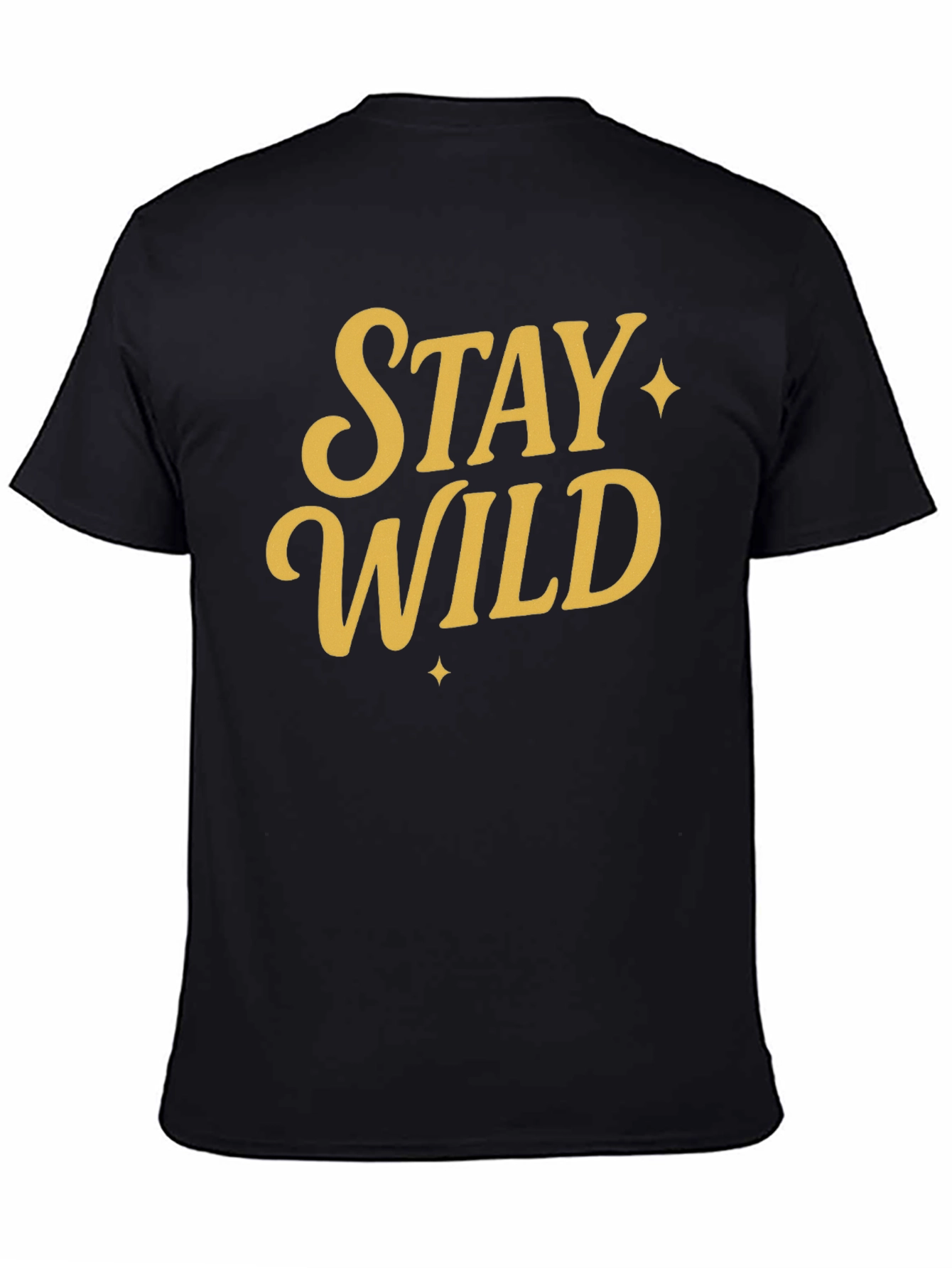 Stay Wild Graphic Tee - Black Cotton Shirt