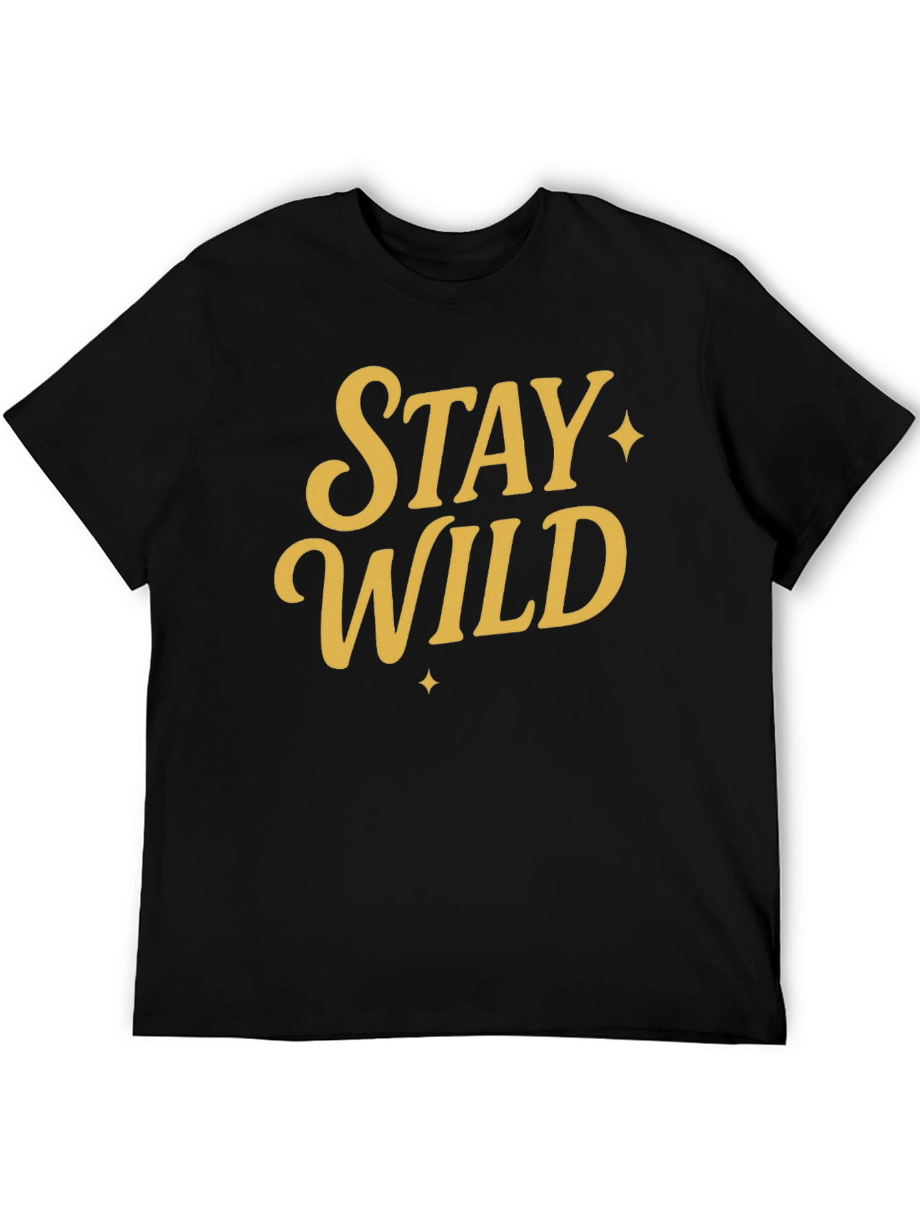 Stay Wild Graphic Tee - Black Cotton Shirt
