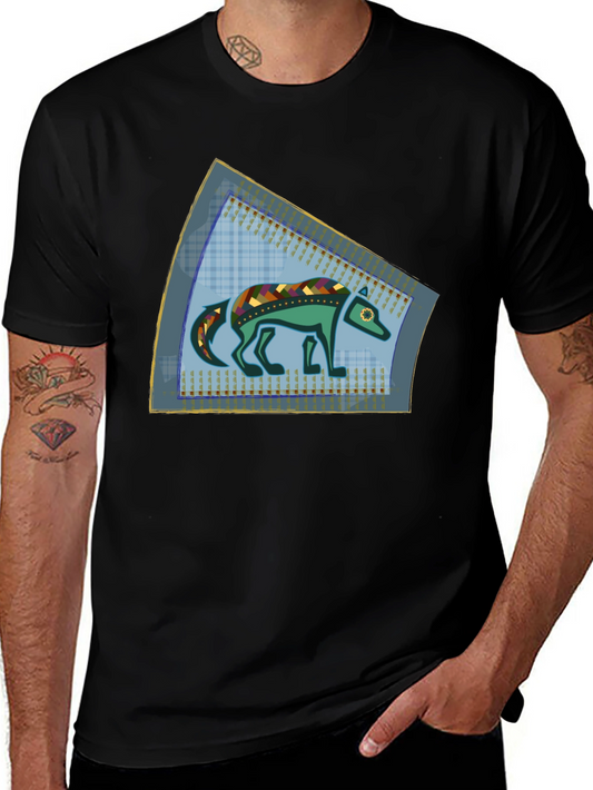 Stylized Wolf Graphic T-Shirt - Unique Design