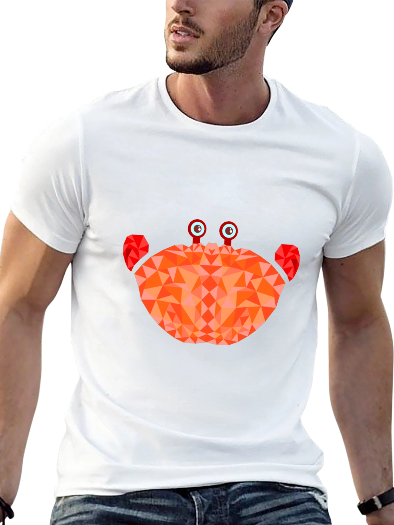 Geometric Crab Graphic Tee - Black