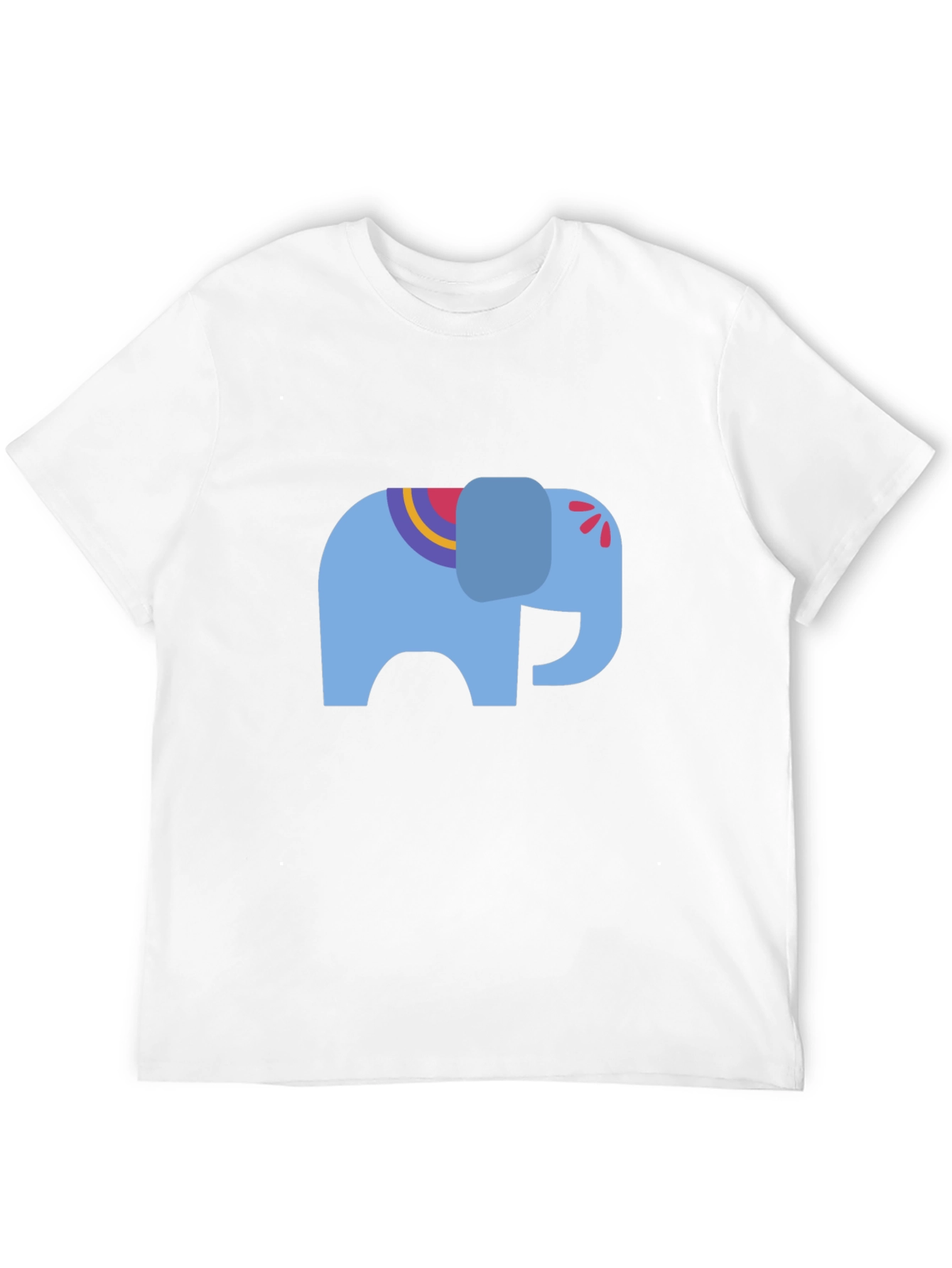 Black Tee with Blue Elephant Graphic