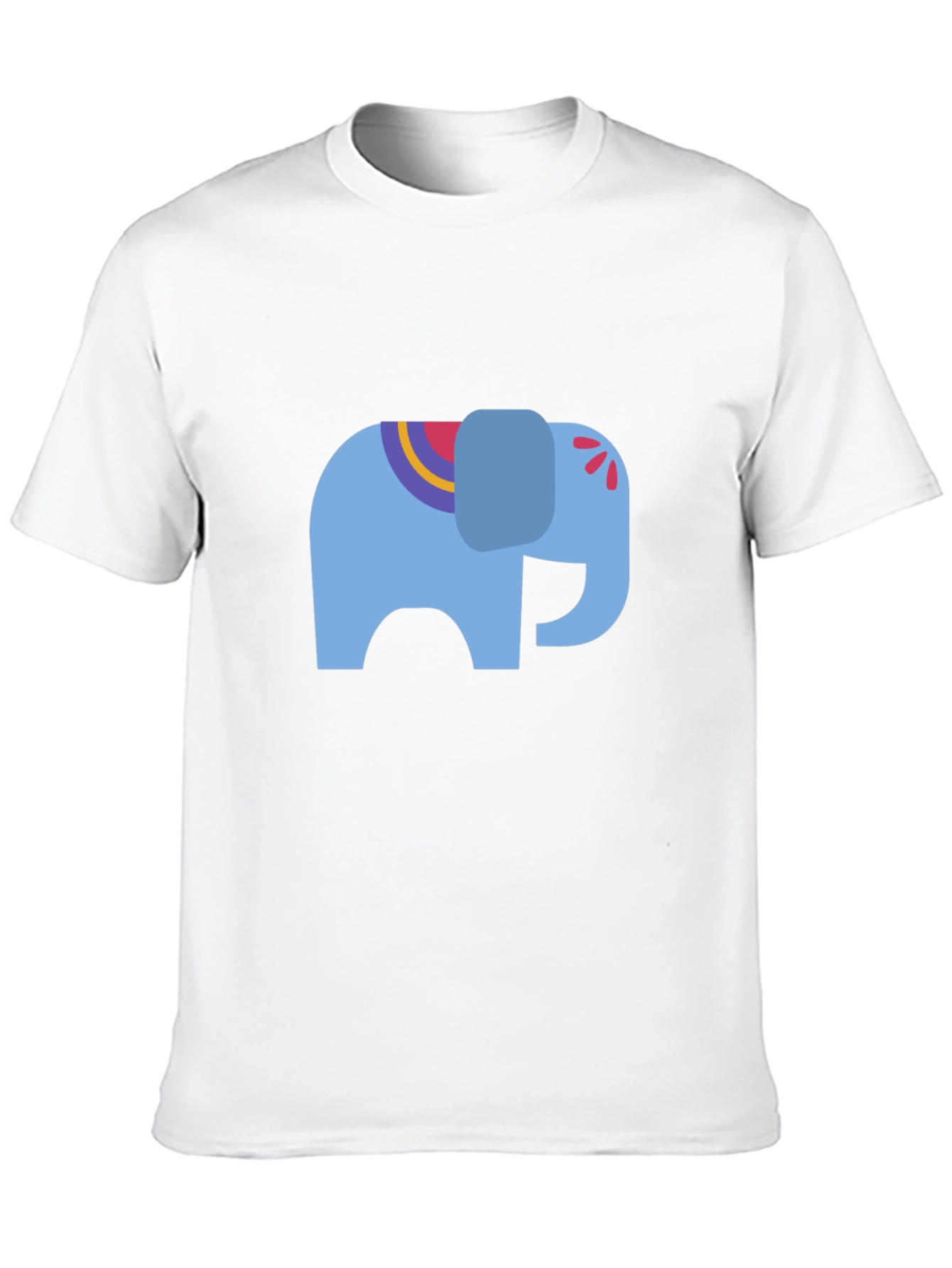 Black Tee with Blue Elephant Graphic