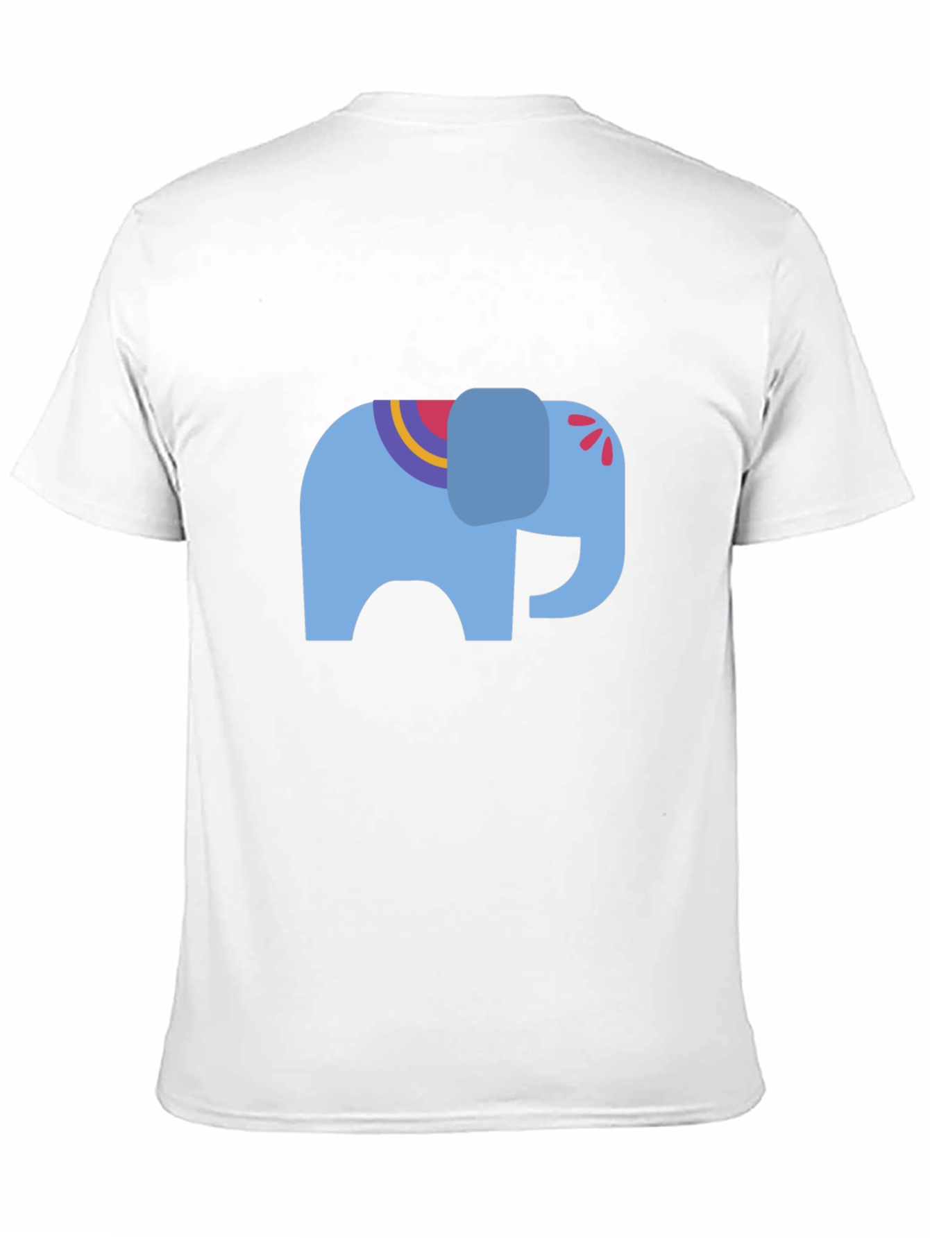 Black Tee with Blue Elephant Graphic