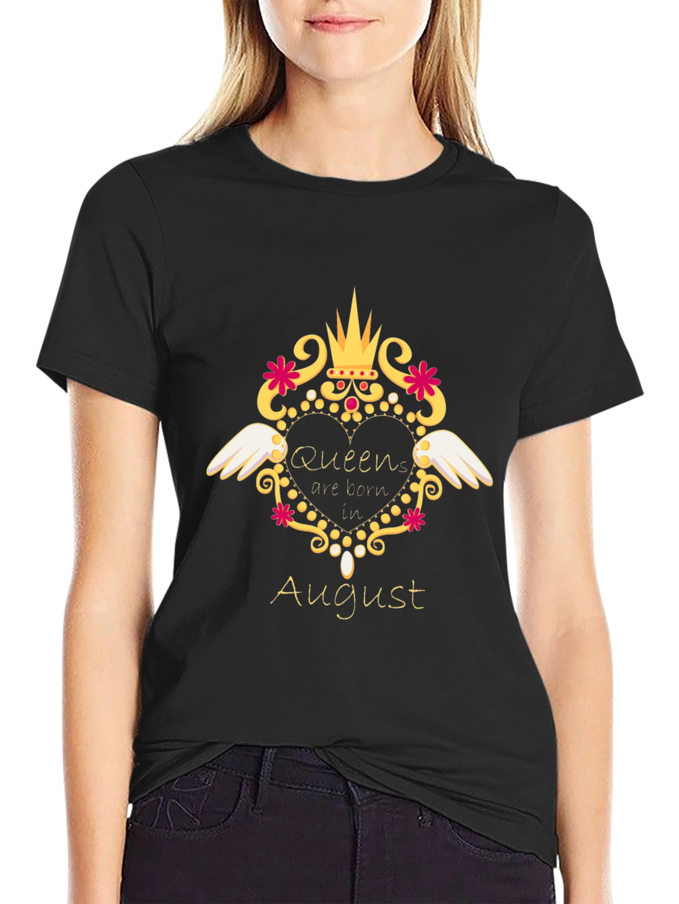 Queen Born in August T-Shirt - Birthday Gift