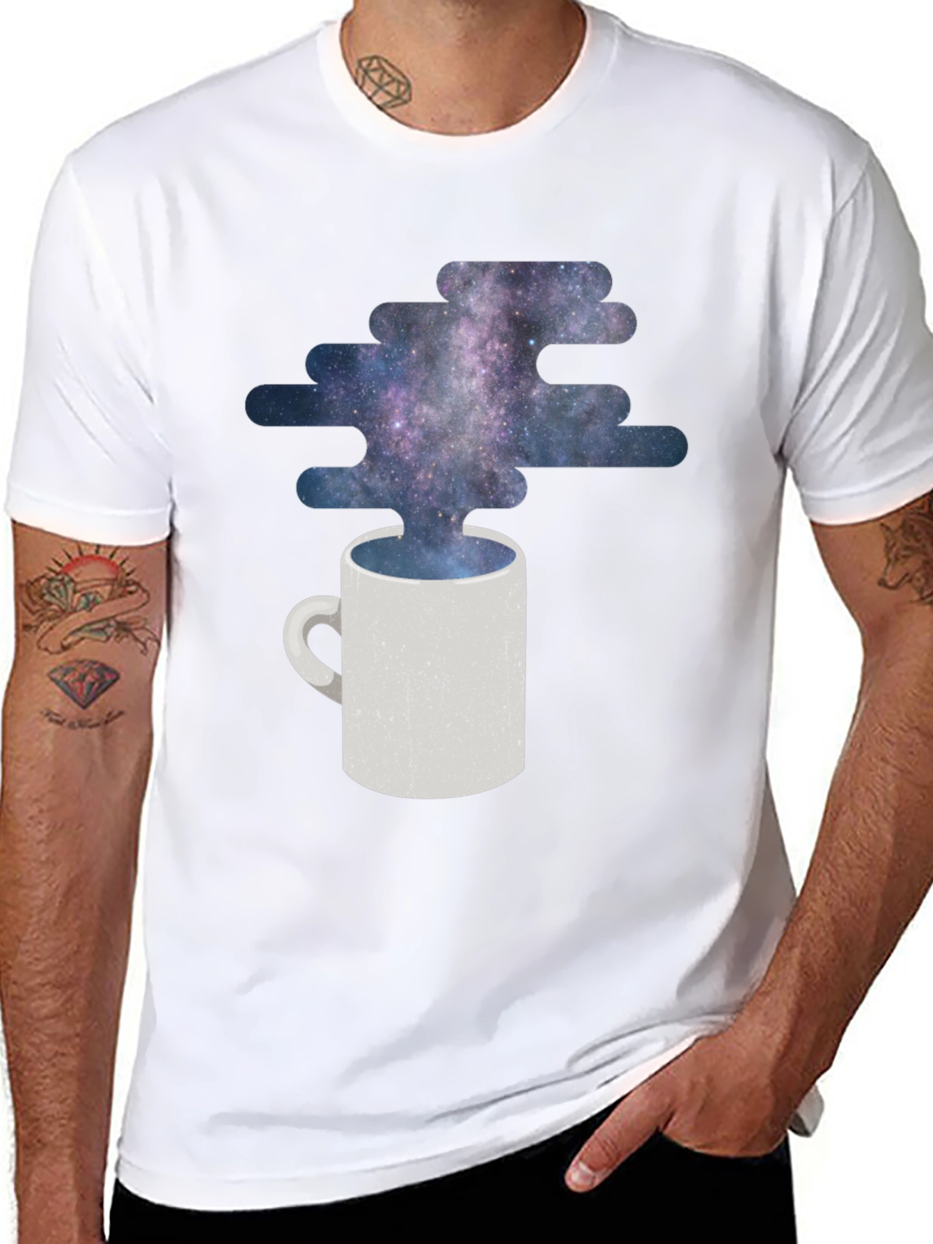 Cosmic Coffee T-Shirt - Galaxy Mug Design