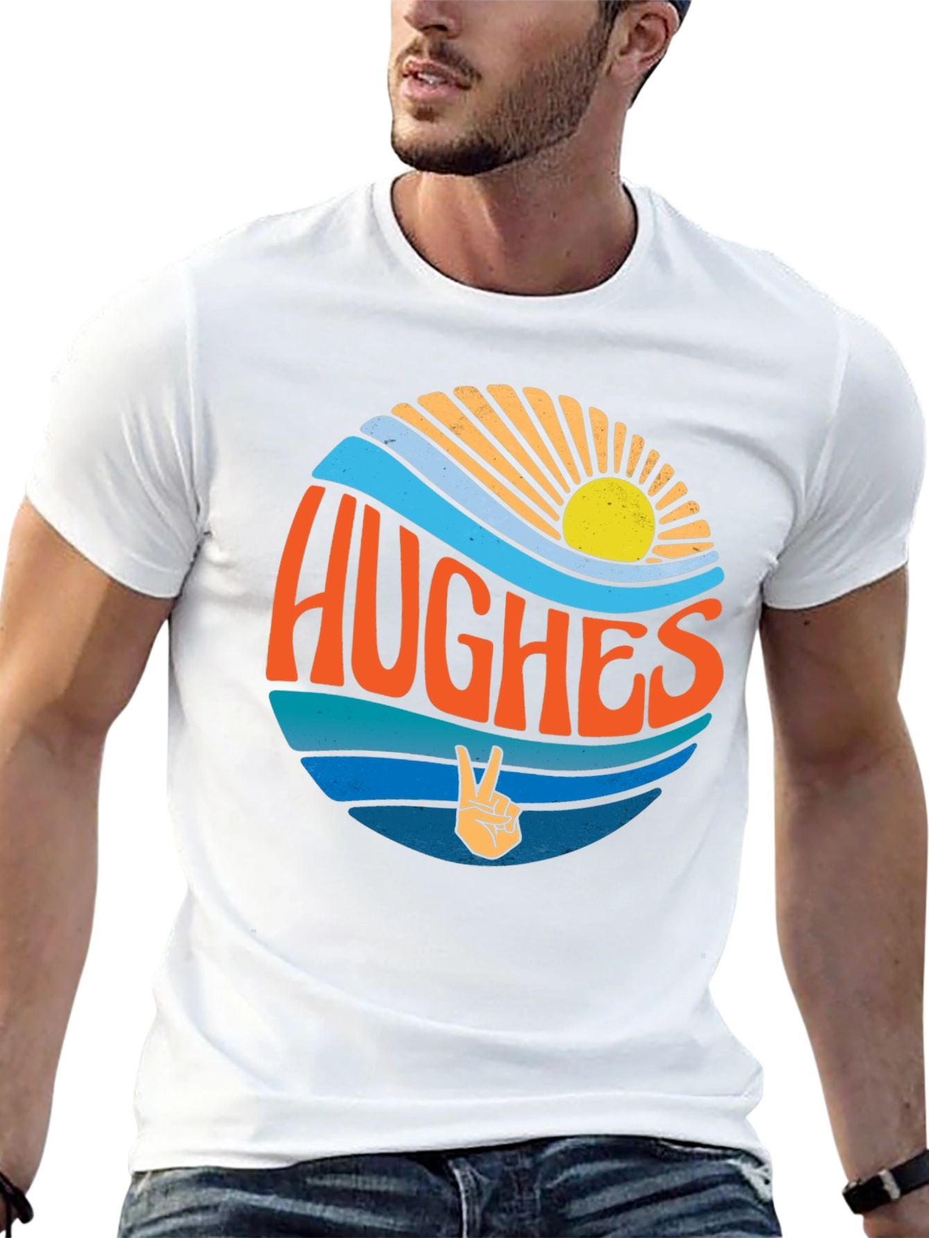 Hughes Retro Surf T-Shirt - Black