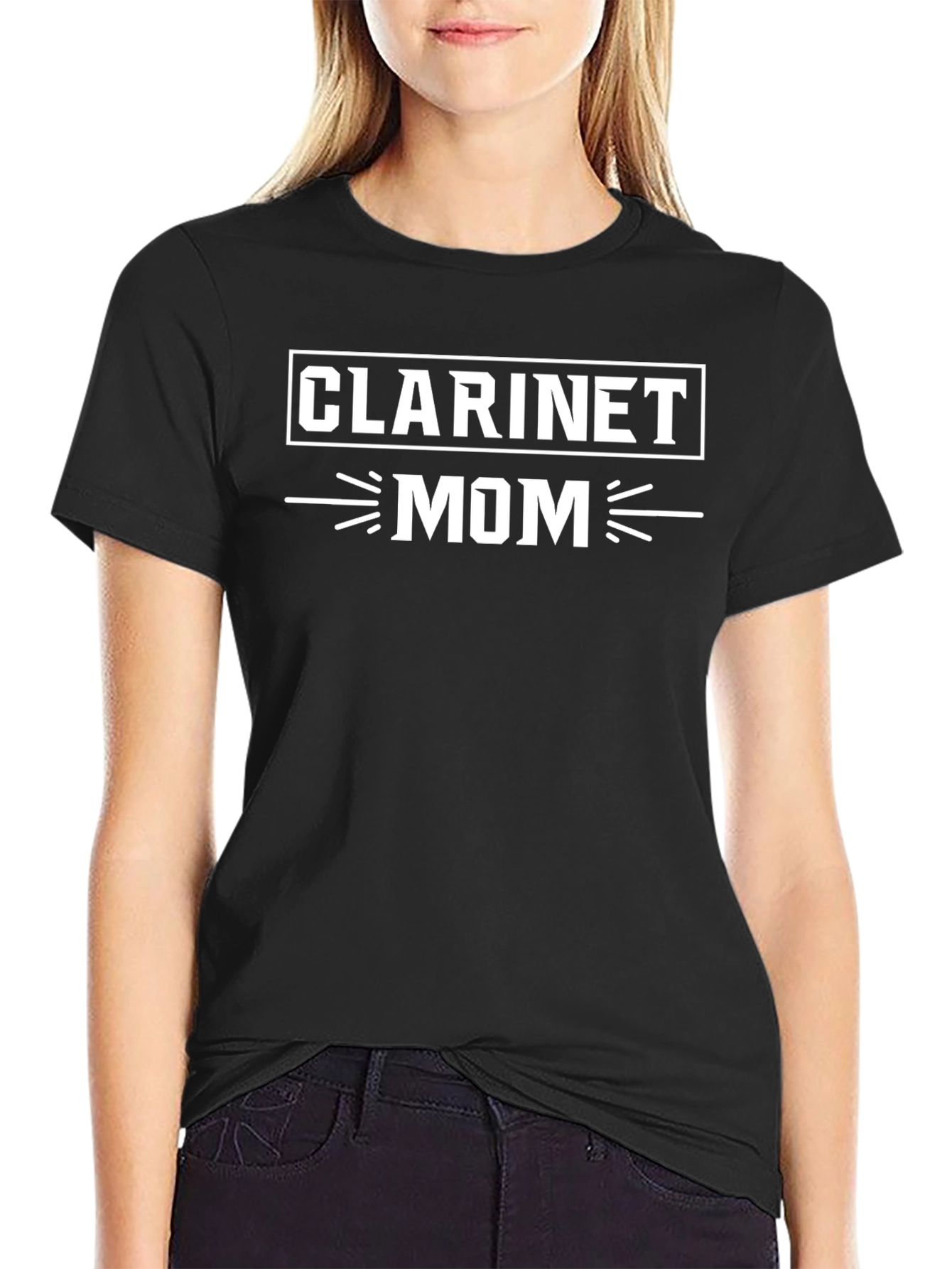 Clarinet Mom T-Shirt - Black Crew Neck