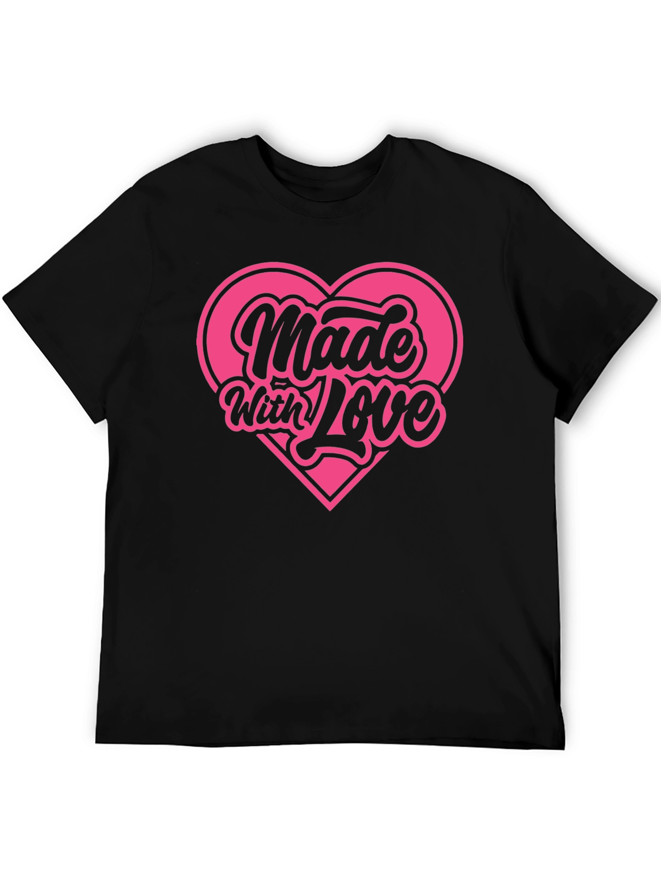 Made With Love Graphic Tee Pink Heart Shirt