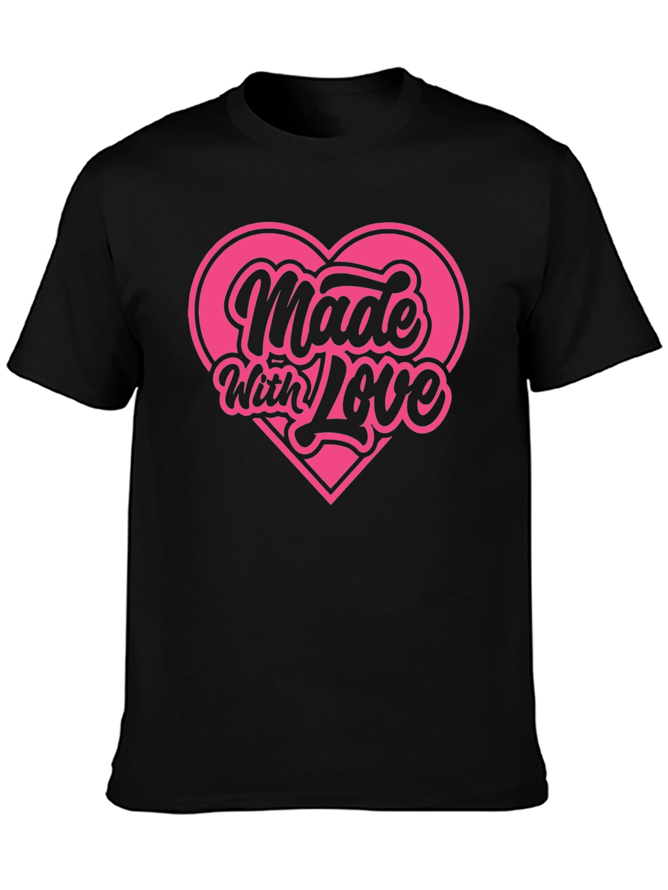 Made With Love Graphic Tee Pink Heart Shirt