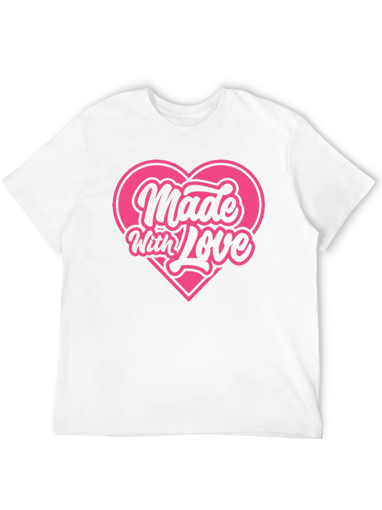 Made With Love Graphic Tee Pink Heart Shirt