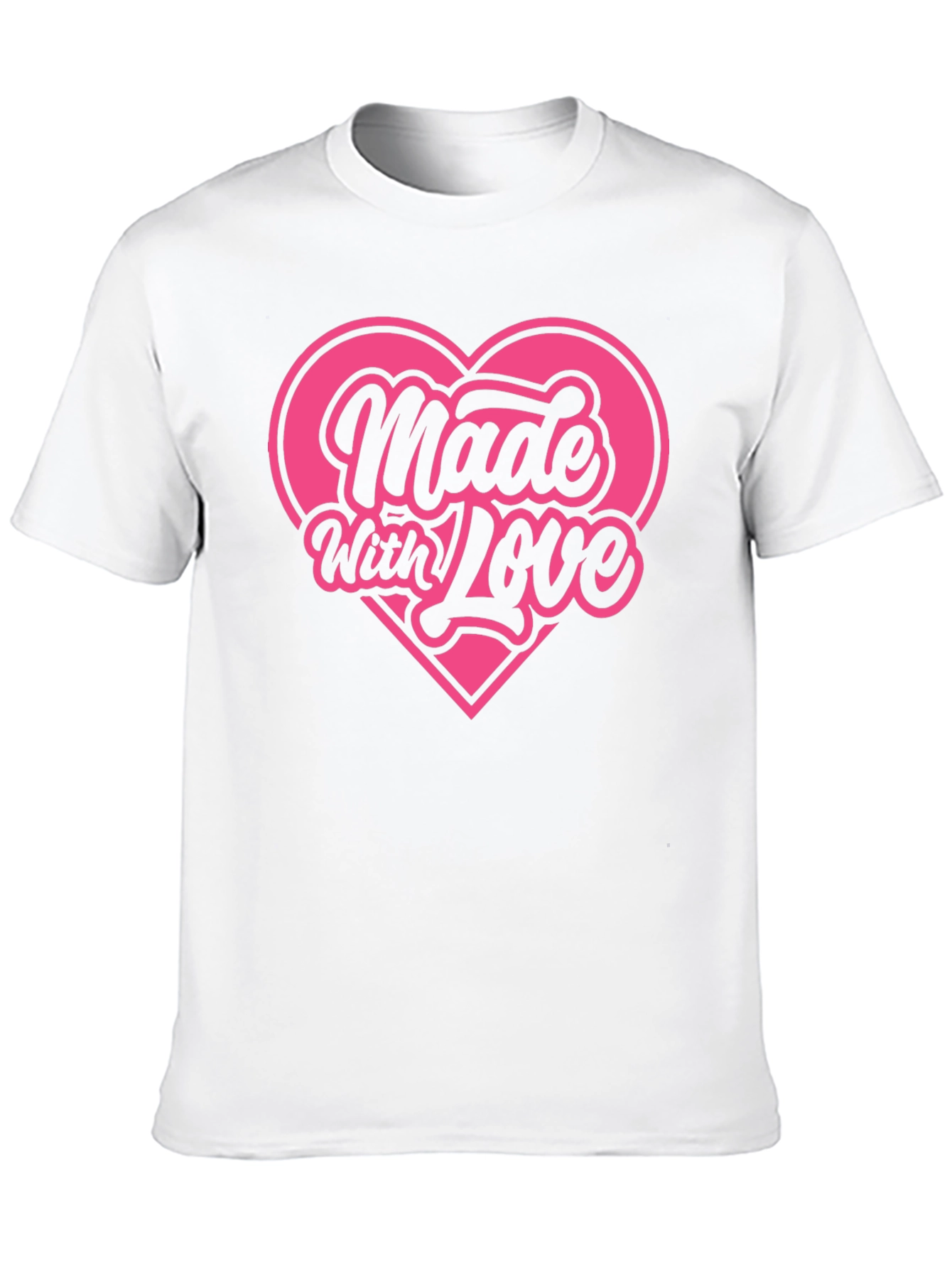 Made With Love Graphic Tee Pink Heart Shirt