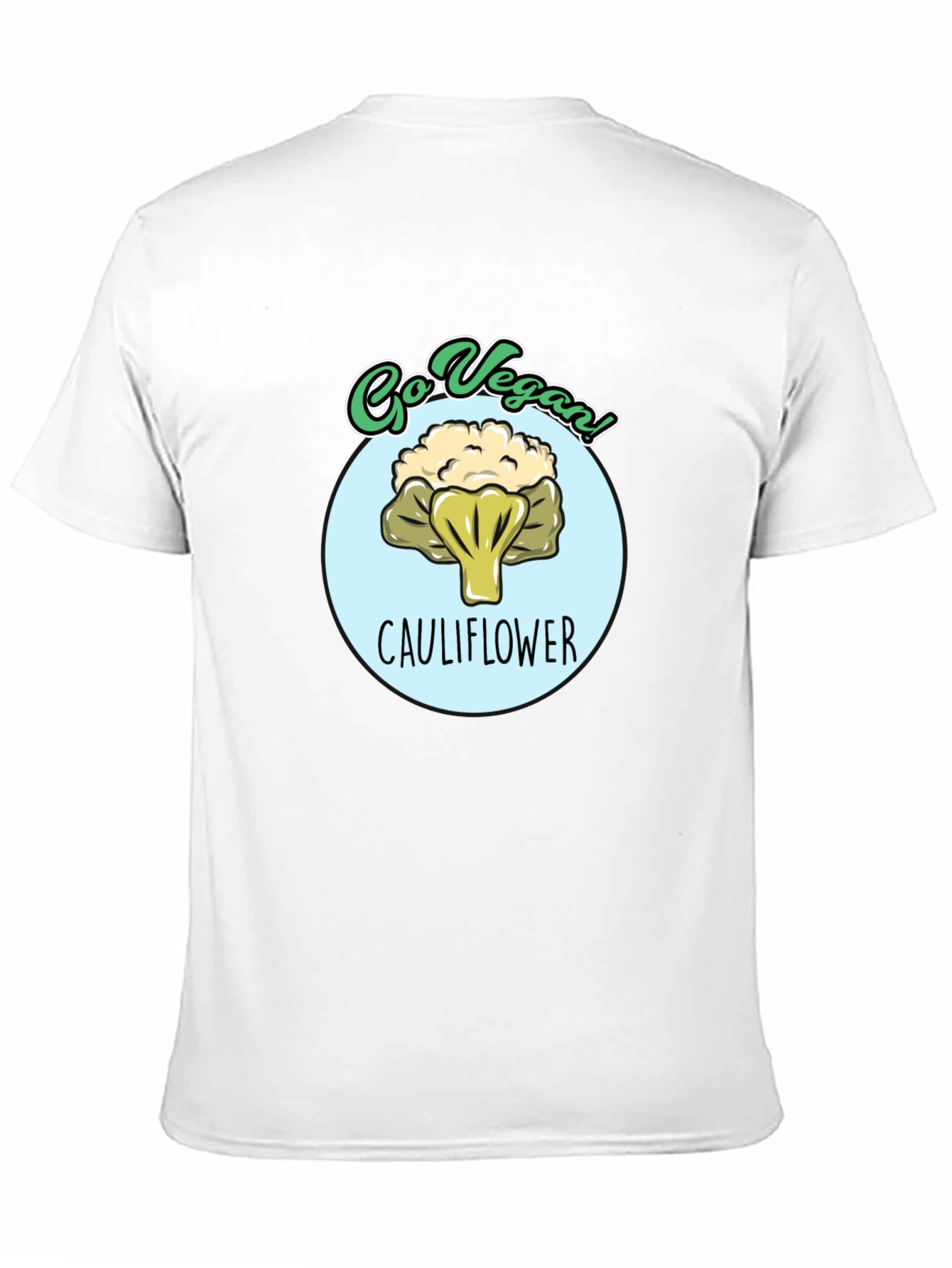 Go Vegan Cauliflower Graphic T-Shirt - Black