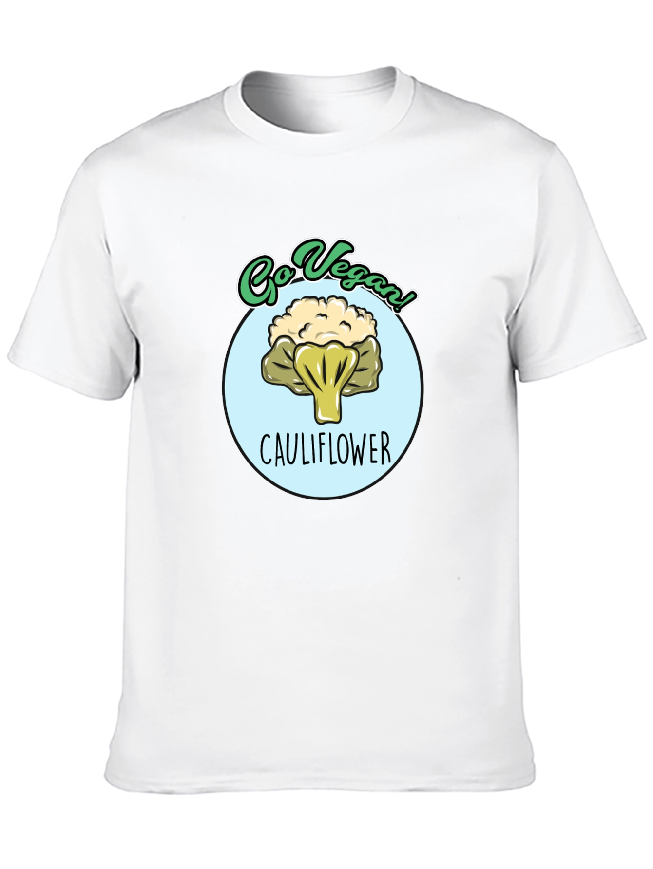 Go Vegan Cauliflower Graphic T-Shirt - Black