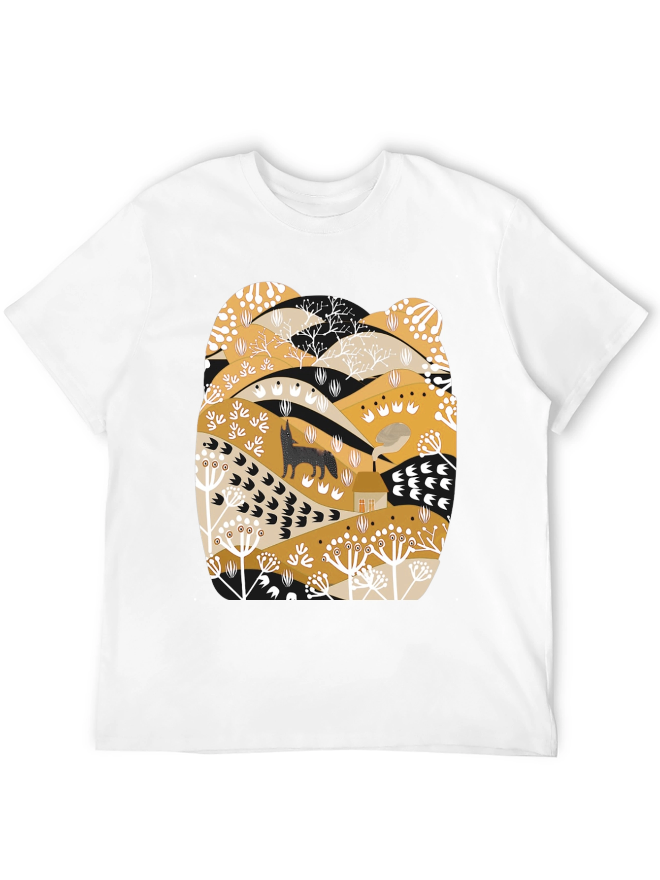 Wolf Landscape Graphic Tee - Black