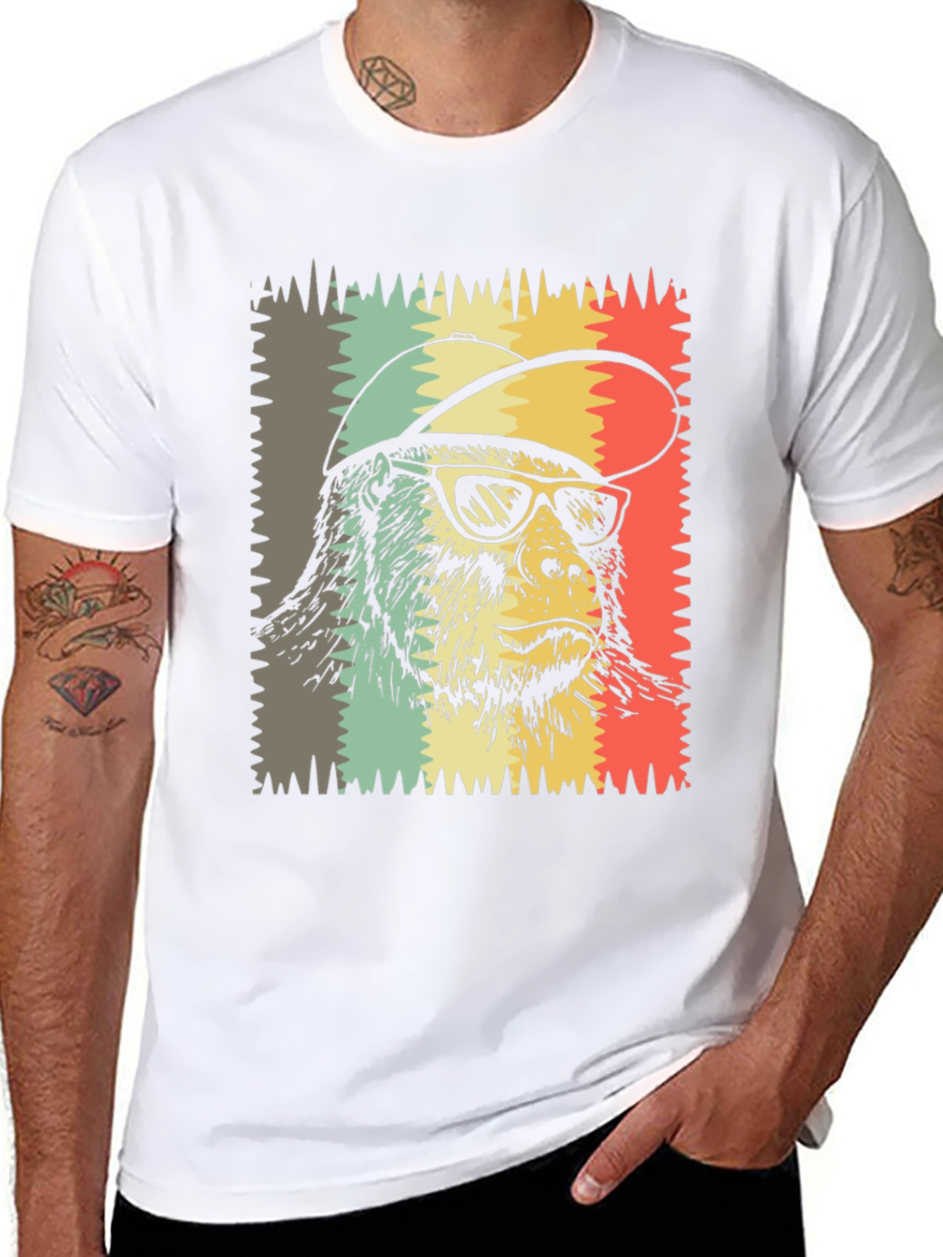 Cool Ape Graphic Tee - Retro Style Black T-Shirt