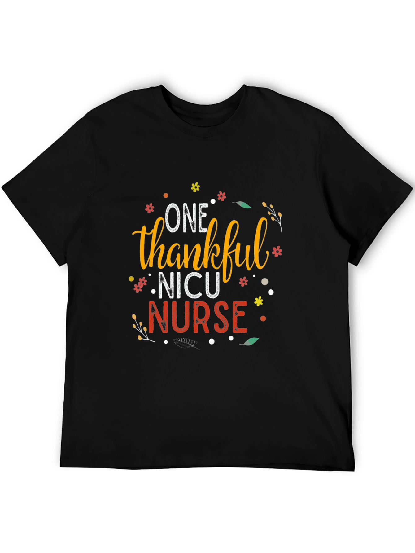 One Thankful NICU Nurse Black T-Shirt
