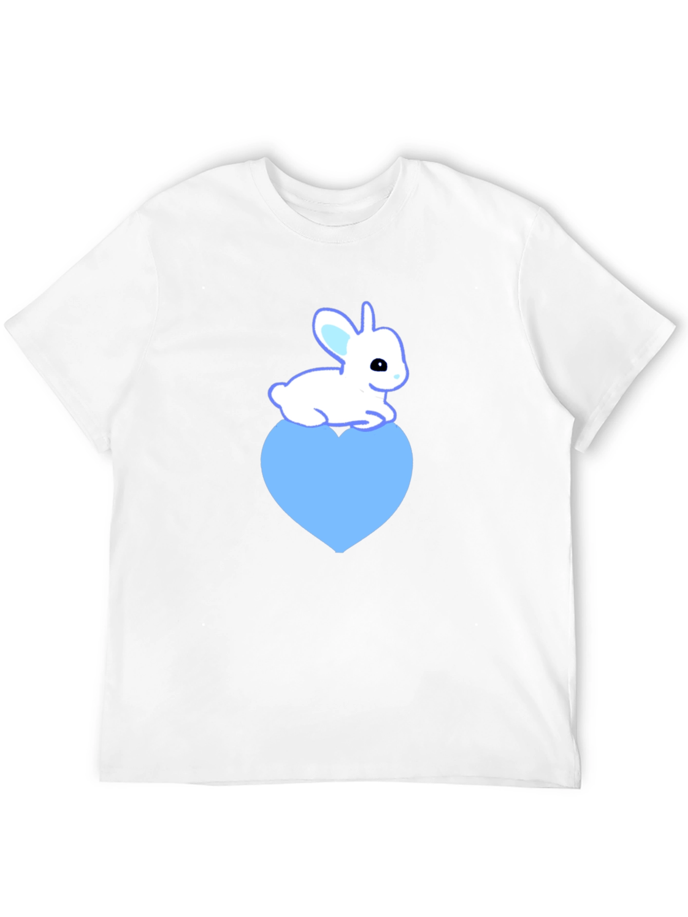 Cute Rabbit Heart Graphic Tee - Soft Cotton Blend