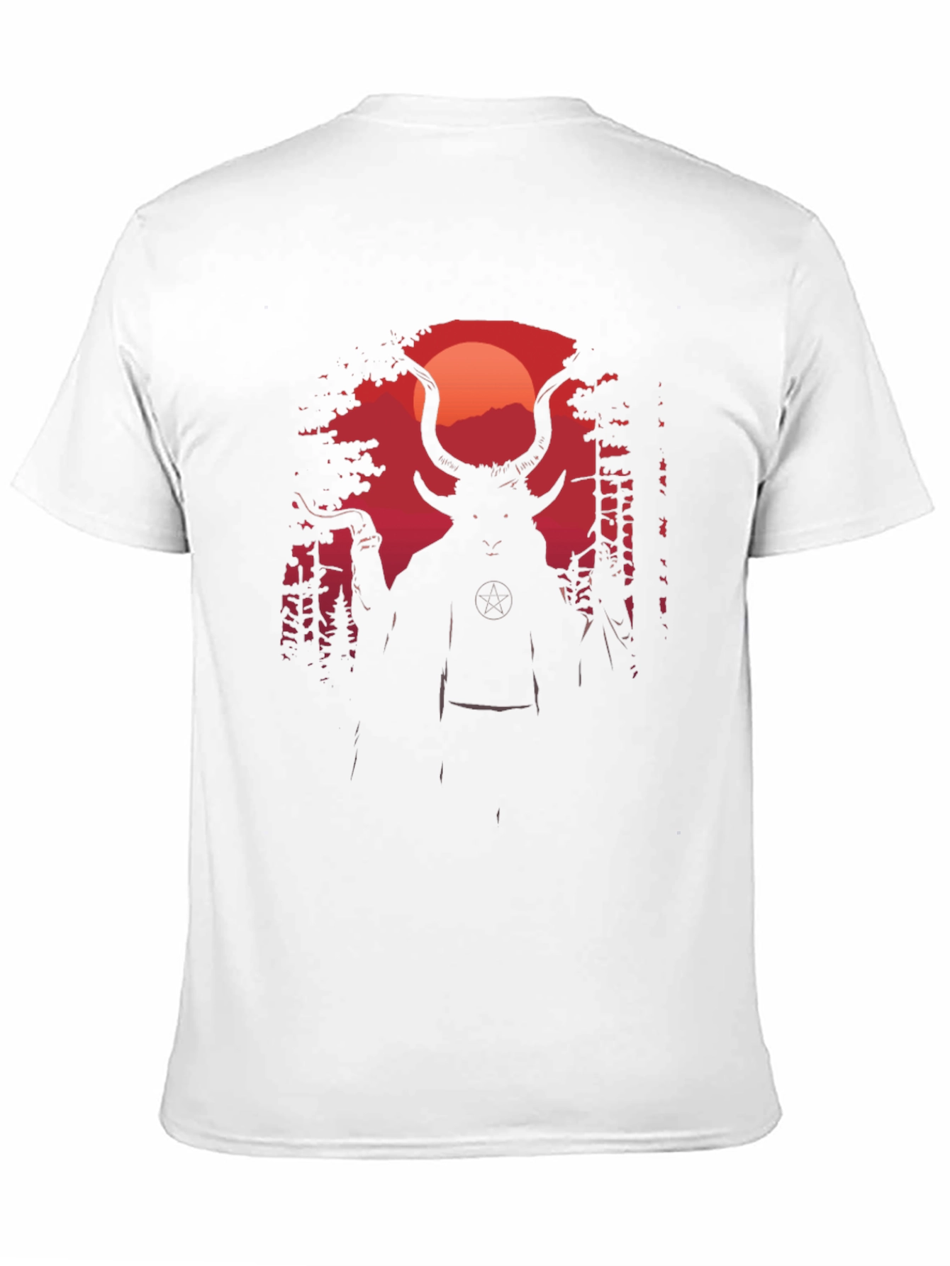 Occult Baphomet Graphic Tee - Black Cotton Shirt