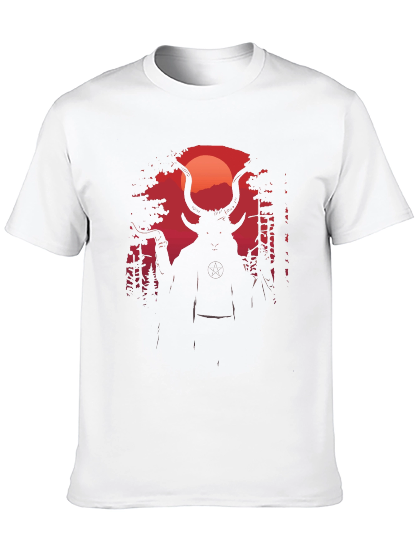 Occult Baphomet Graphic Tee - Black Cotton Shirt