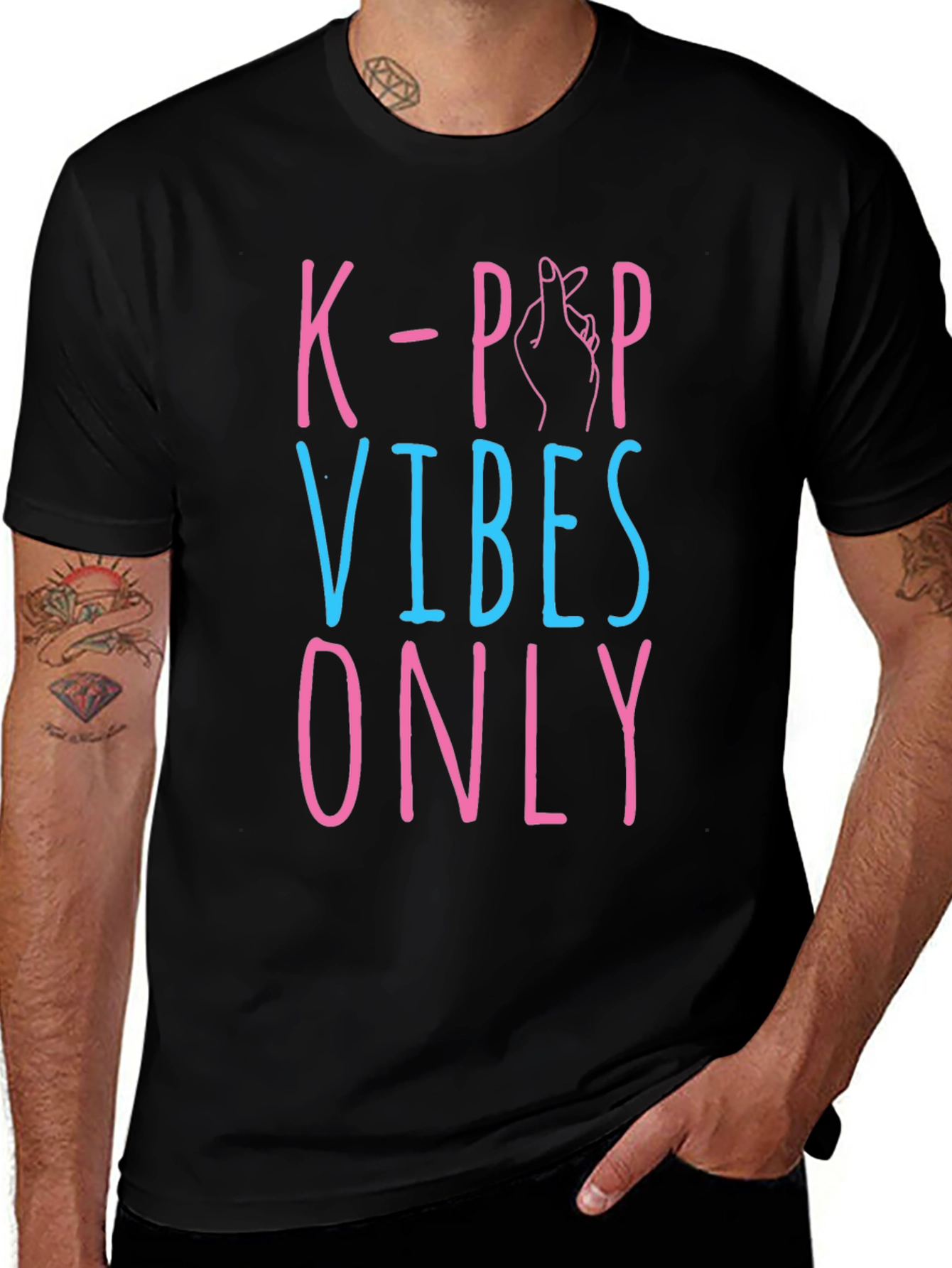 K-Pop Vibes Only Graphic Tee - Black