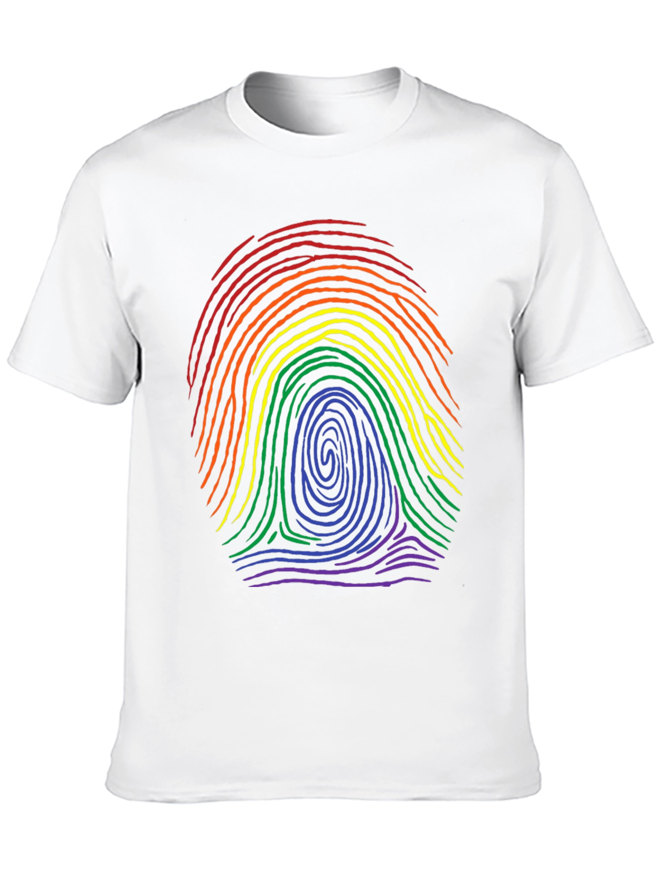 LGBTQ Rainbow Fingerprint Black T-Shirt