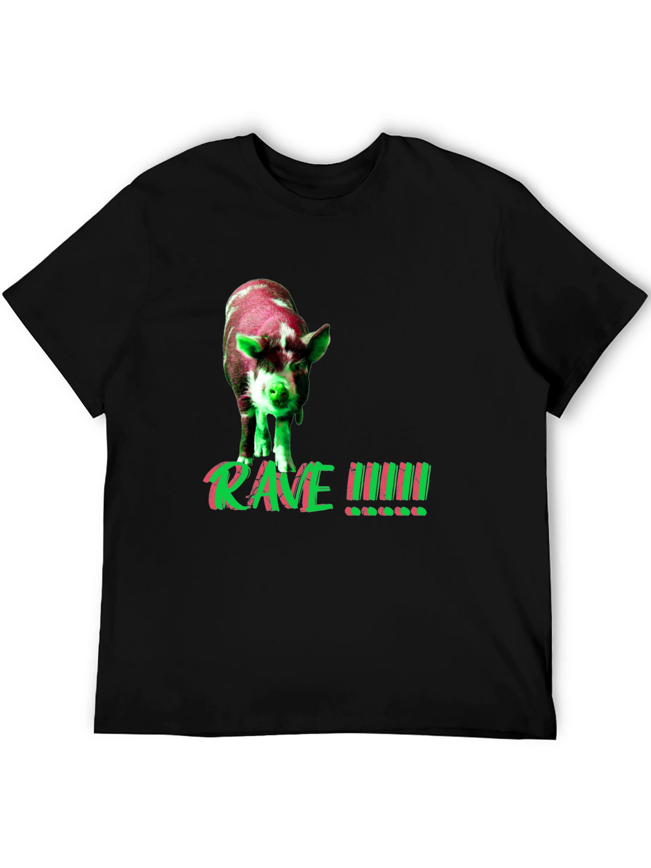 Rave Pig Graphic Tee - Black T-Shirt