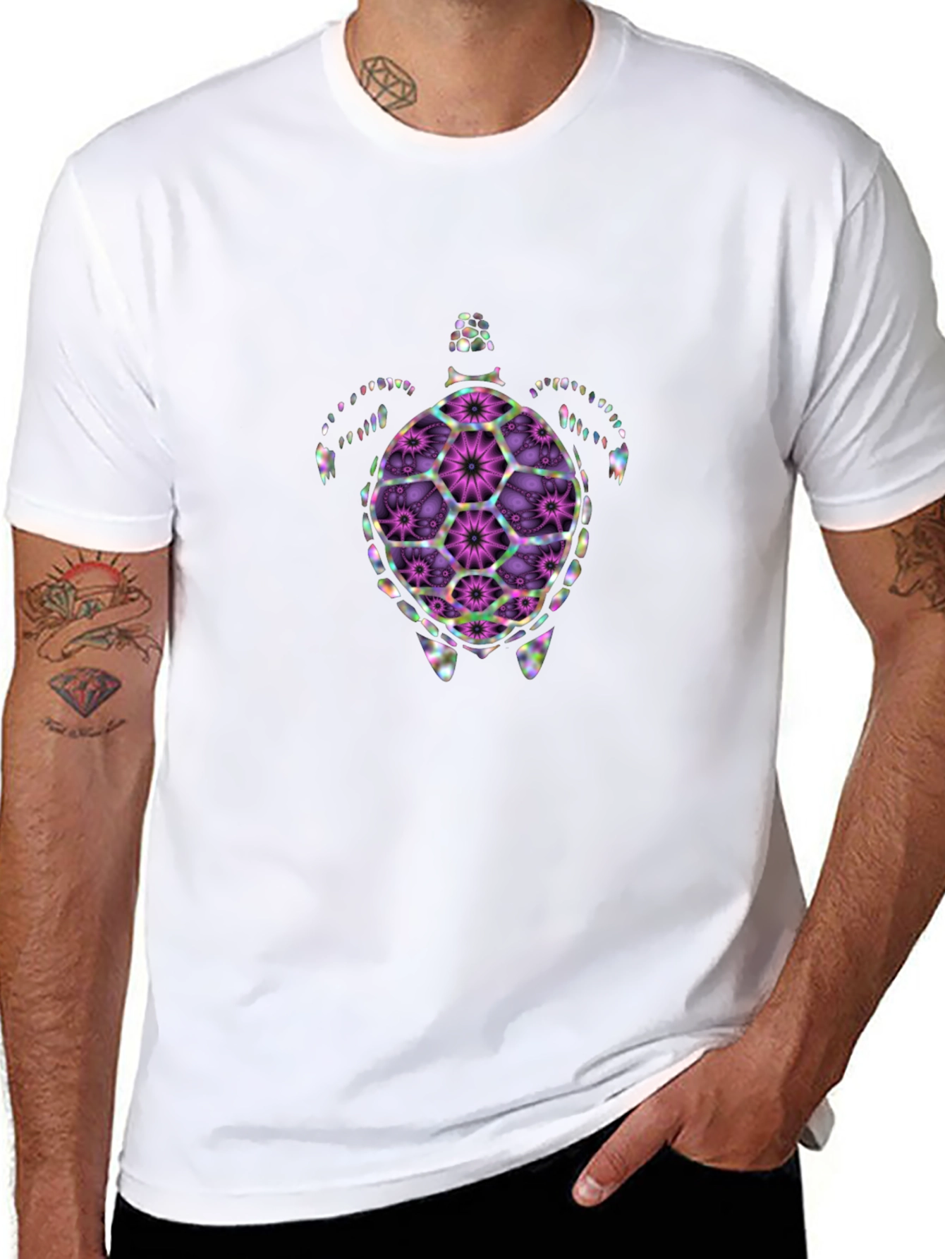 Floral Turtle Graphic T-Shirt