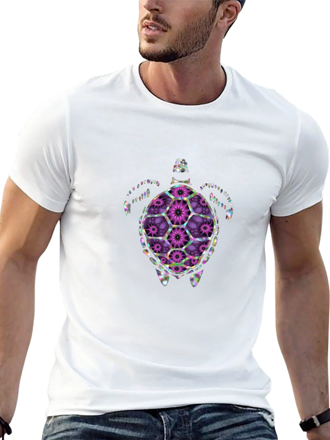 Floral Turtle Graphic T-Shirt