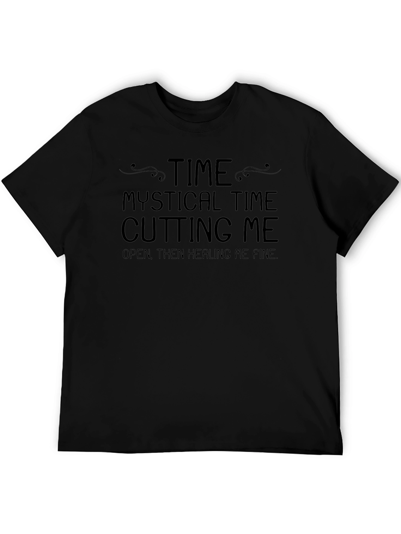 Mystical Time Graphic T-Shirt - Black