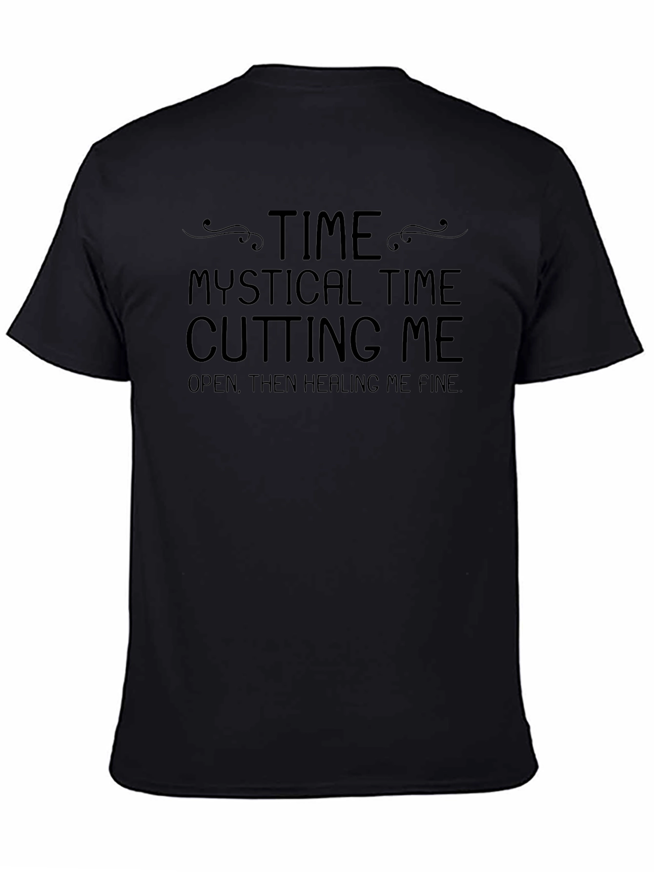 Mystical Time Graphic T-Shirt - Black