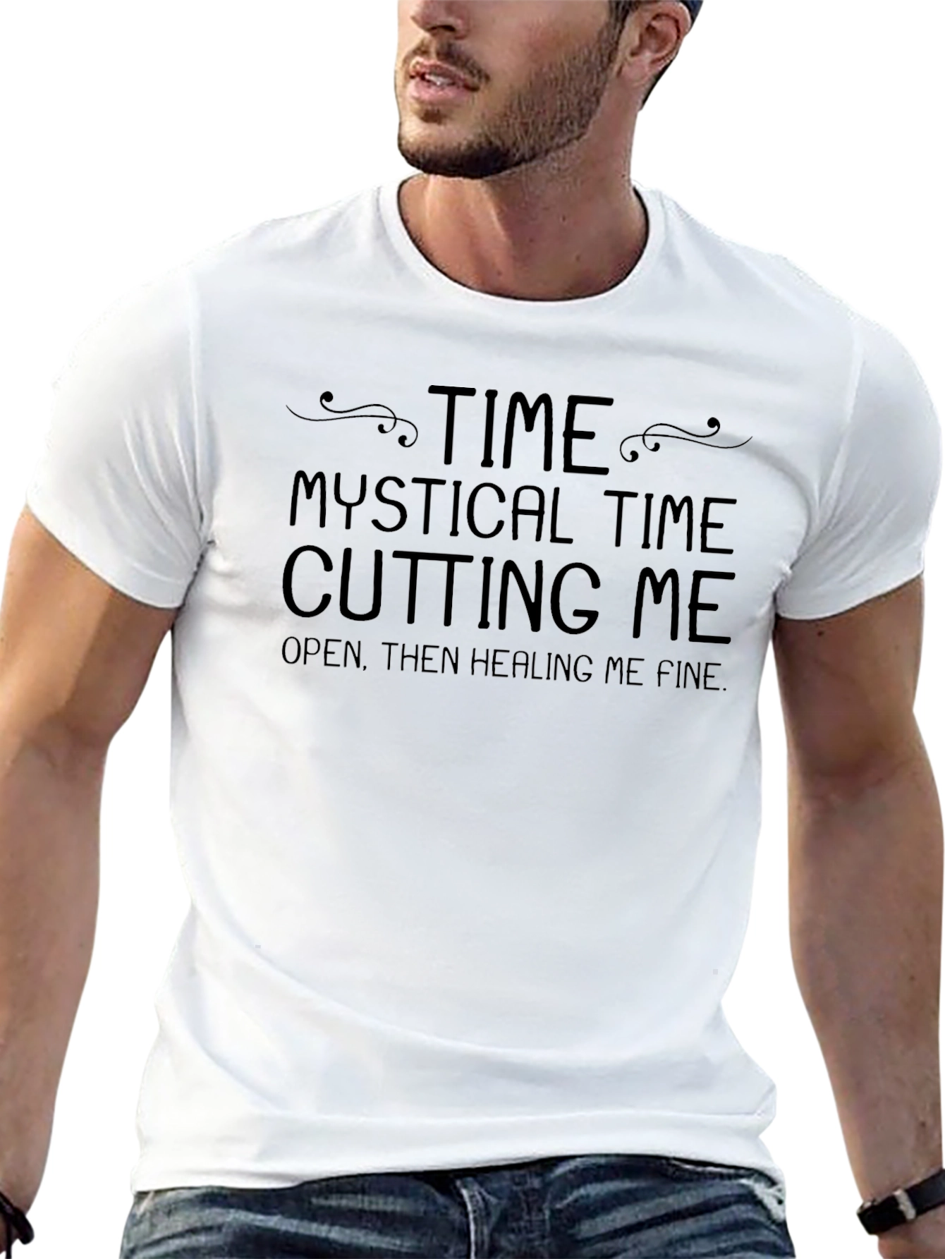 Mystical Time Graphic T-Shirt - Black