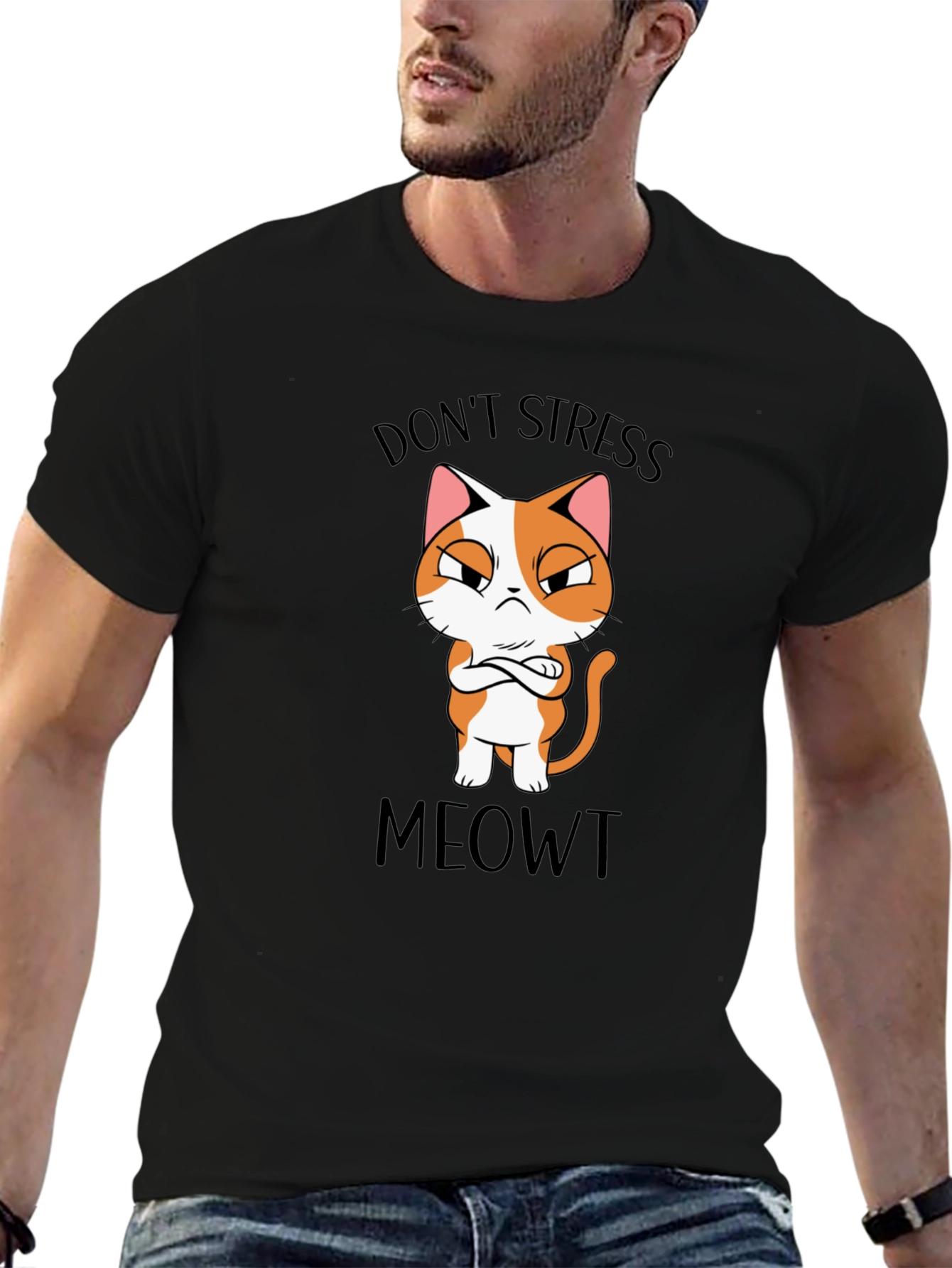 Dont Stress Meowt Black T-Shirt