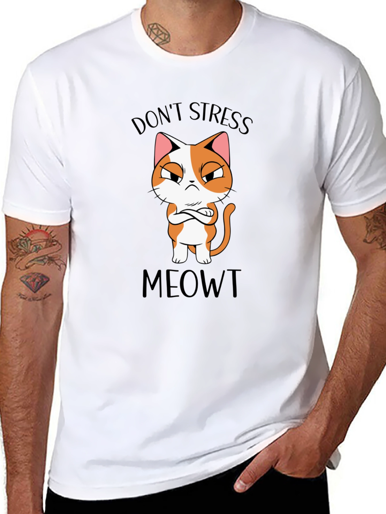 Dont Stress Meowt Black T-Shirt