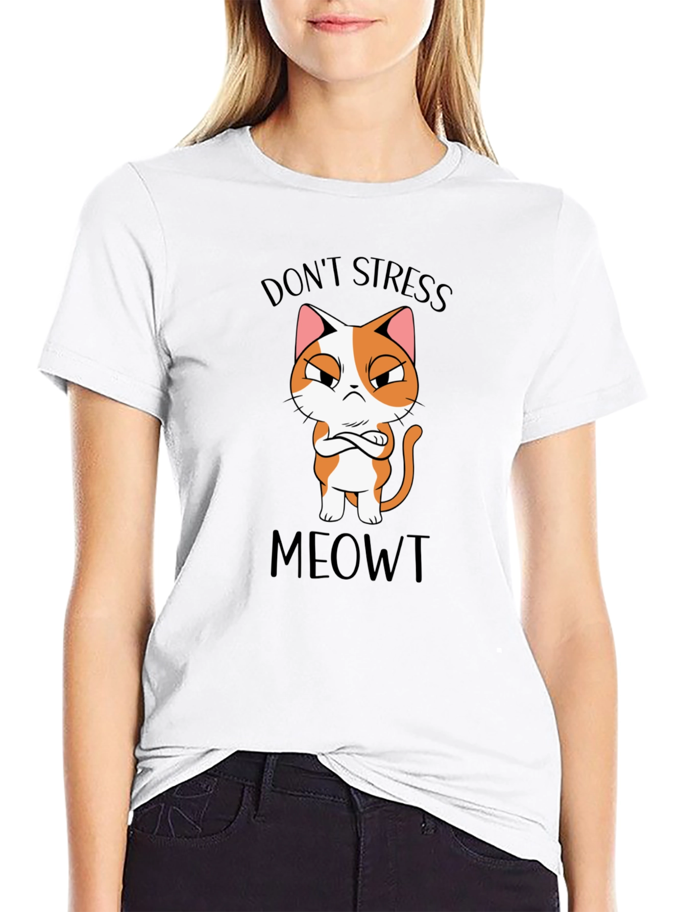 Dont Stress Meowt Black T-Shirt