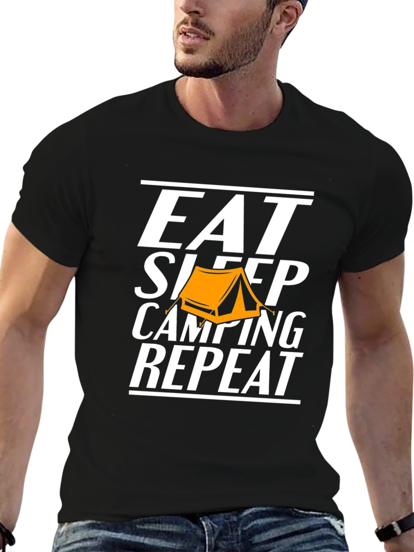 Eat Sleep Camping Repeat Graphic Tee