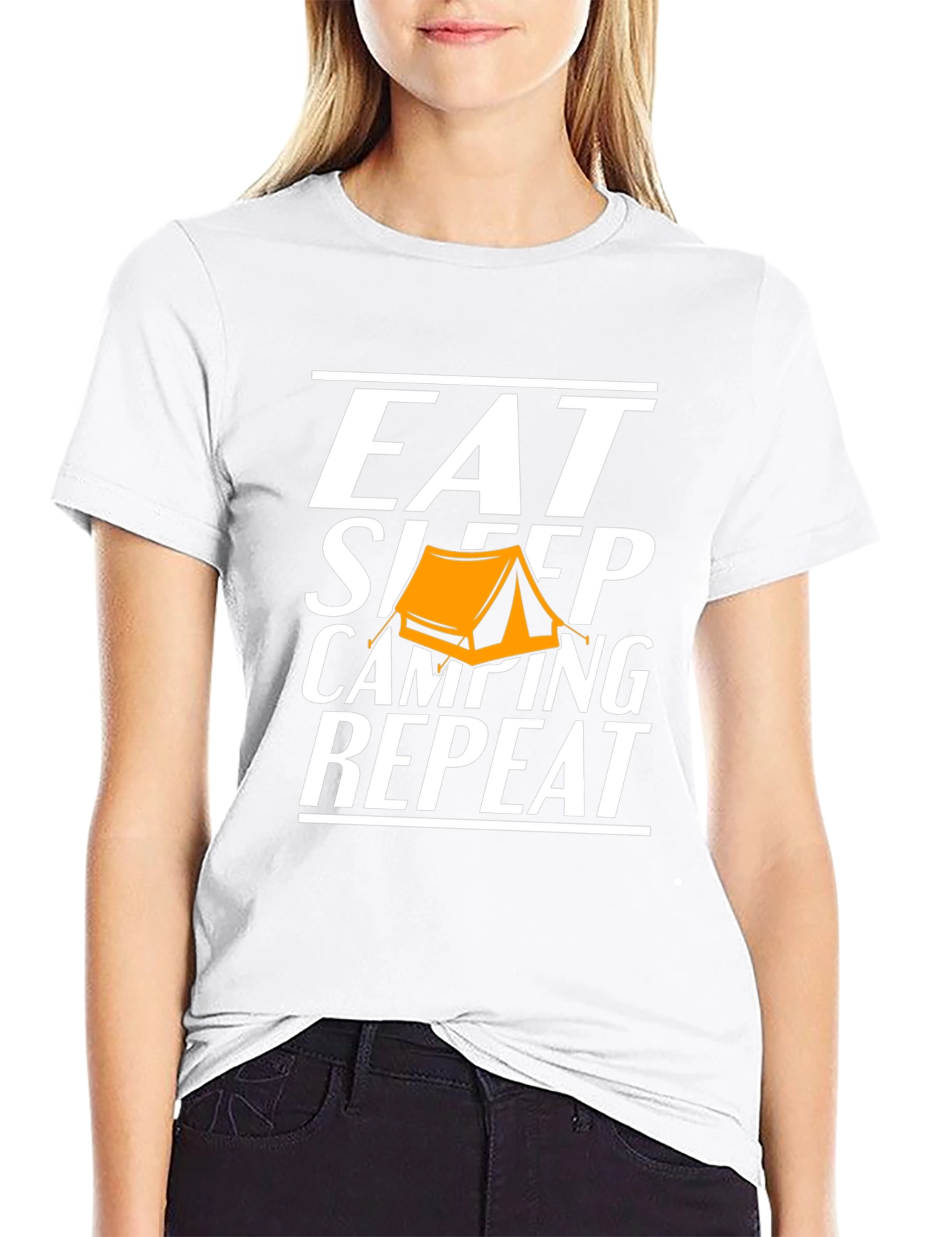 Eat Sleep Camping Repeat Graphic Tee